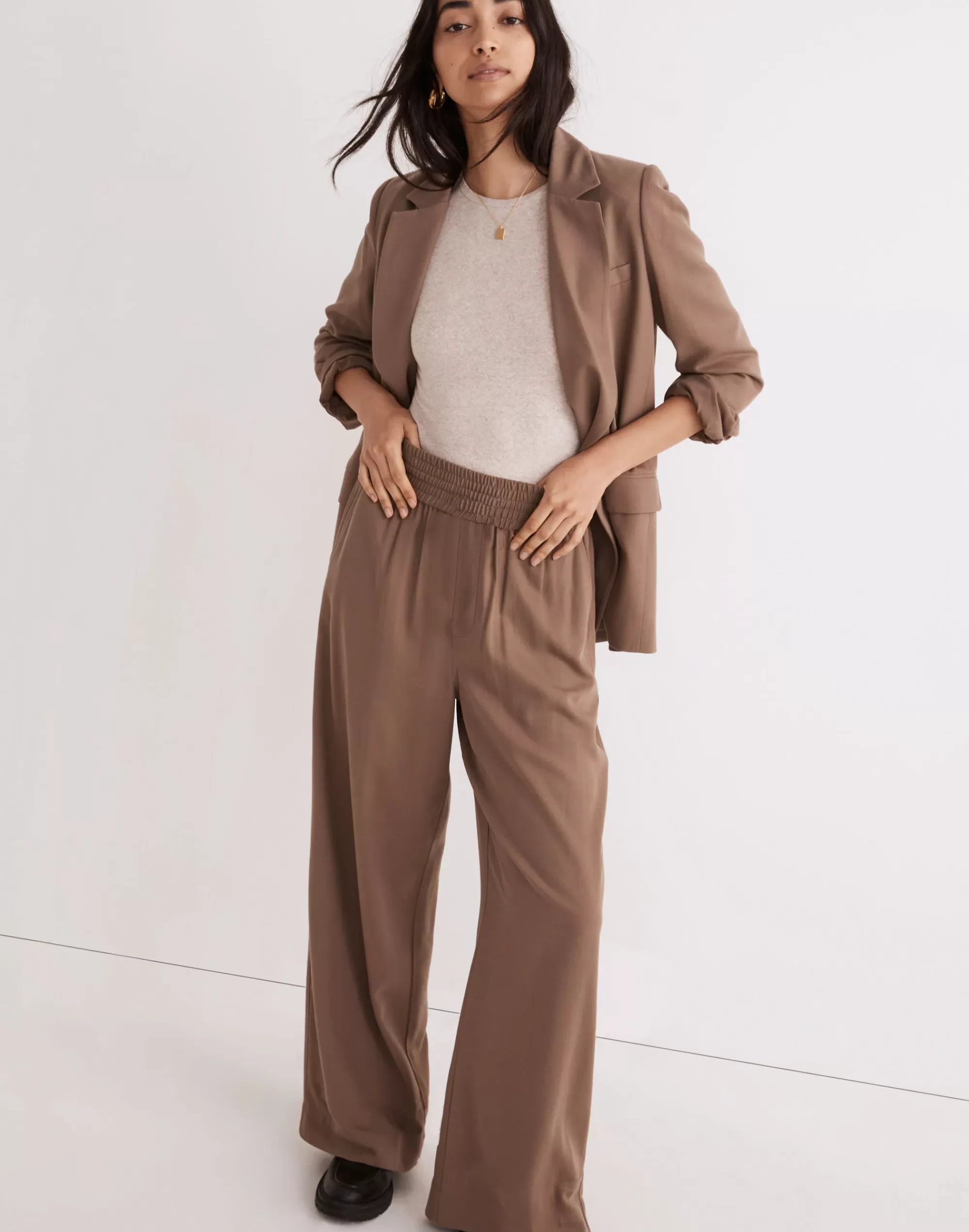 Madewell Suits>Drapeweave Carley Wide-Leg Pants Castle Rock