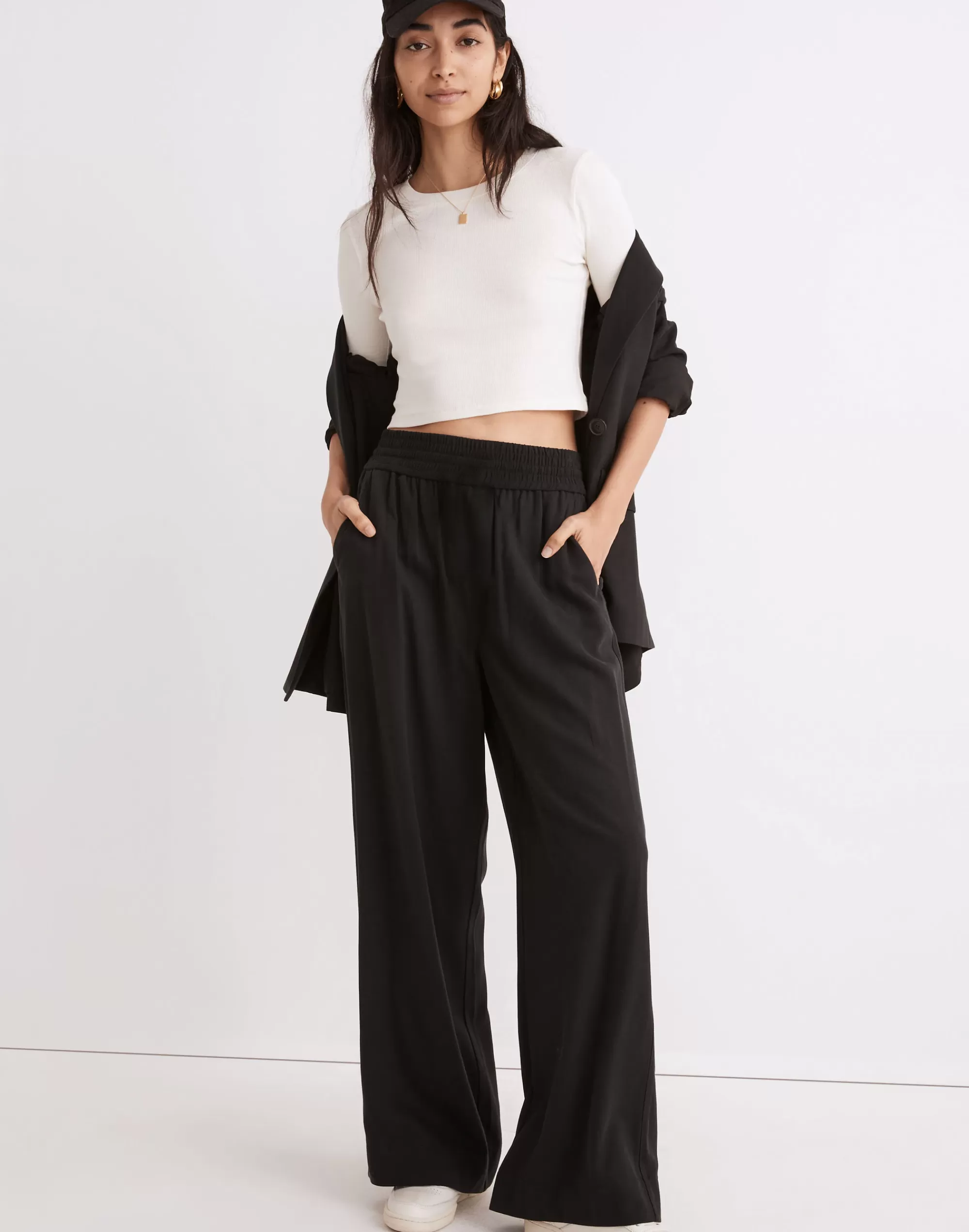 Madewell Pants>Drapeweave Carley Wide-Leg Pants True Black