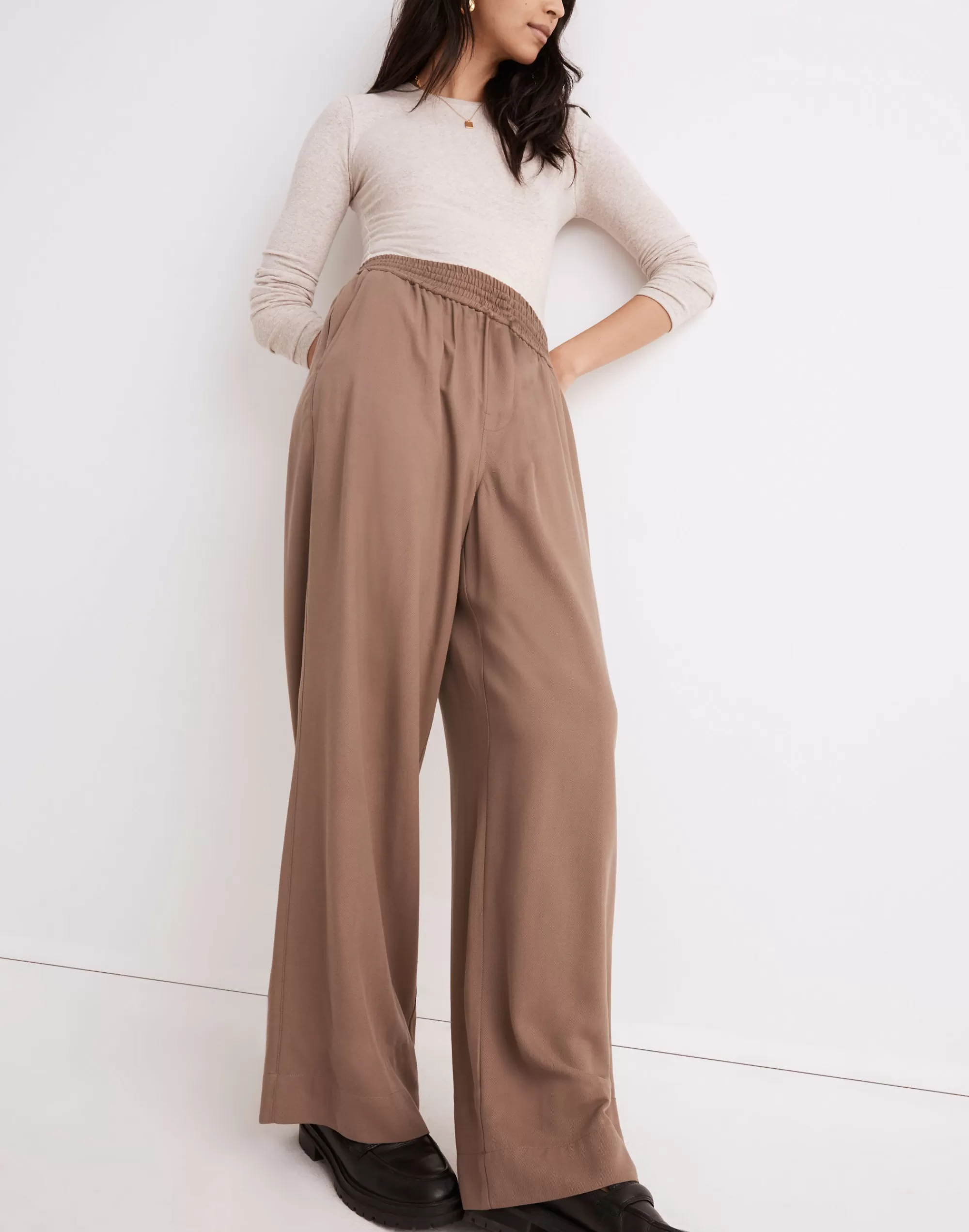 Madewell Suits>Drapeweave Carley Wide-Leg Pants Castle Rock