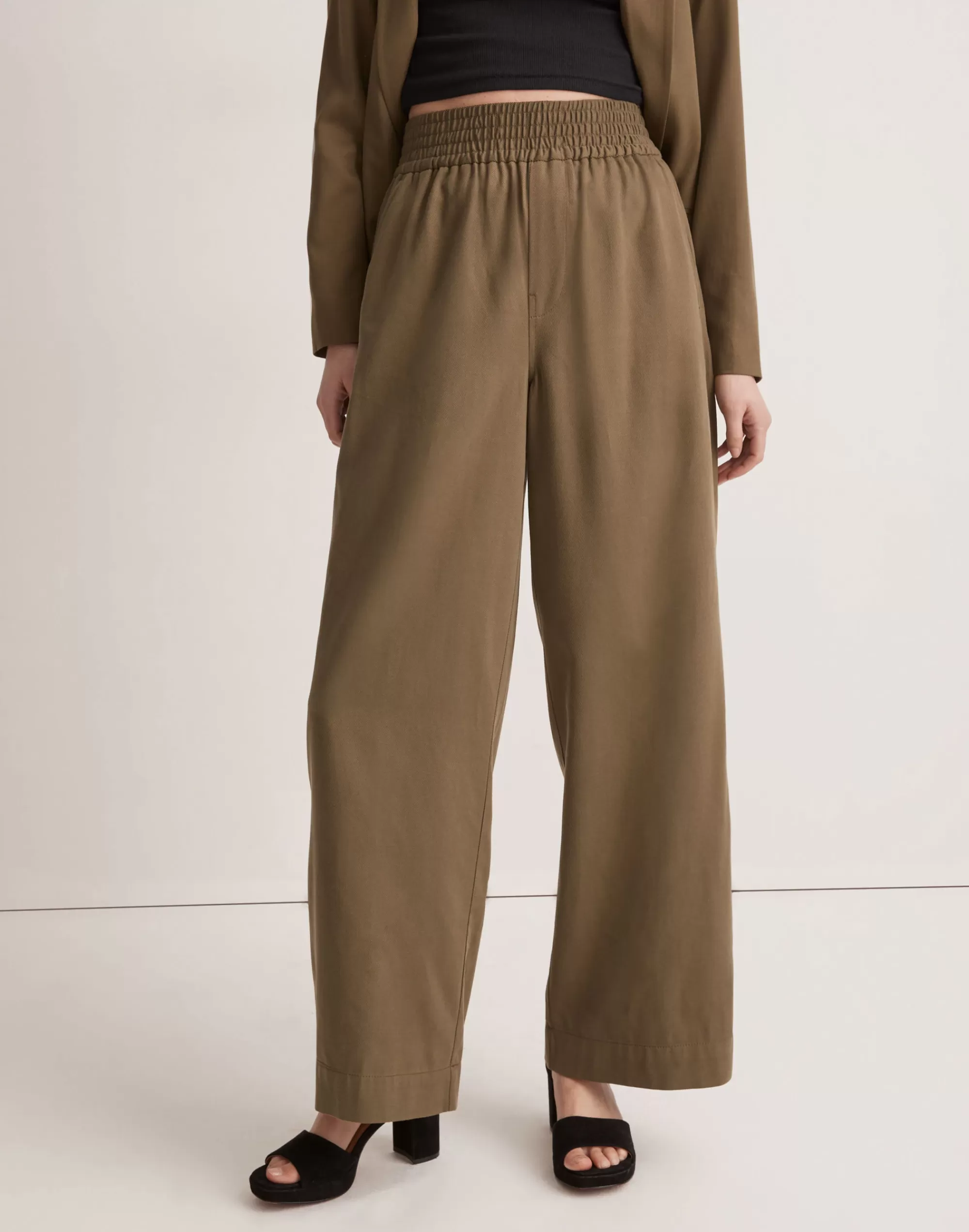 Madewell Pants>Drapeweave Carley Wide-Leg Pants Kale