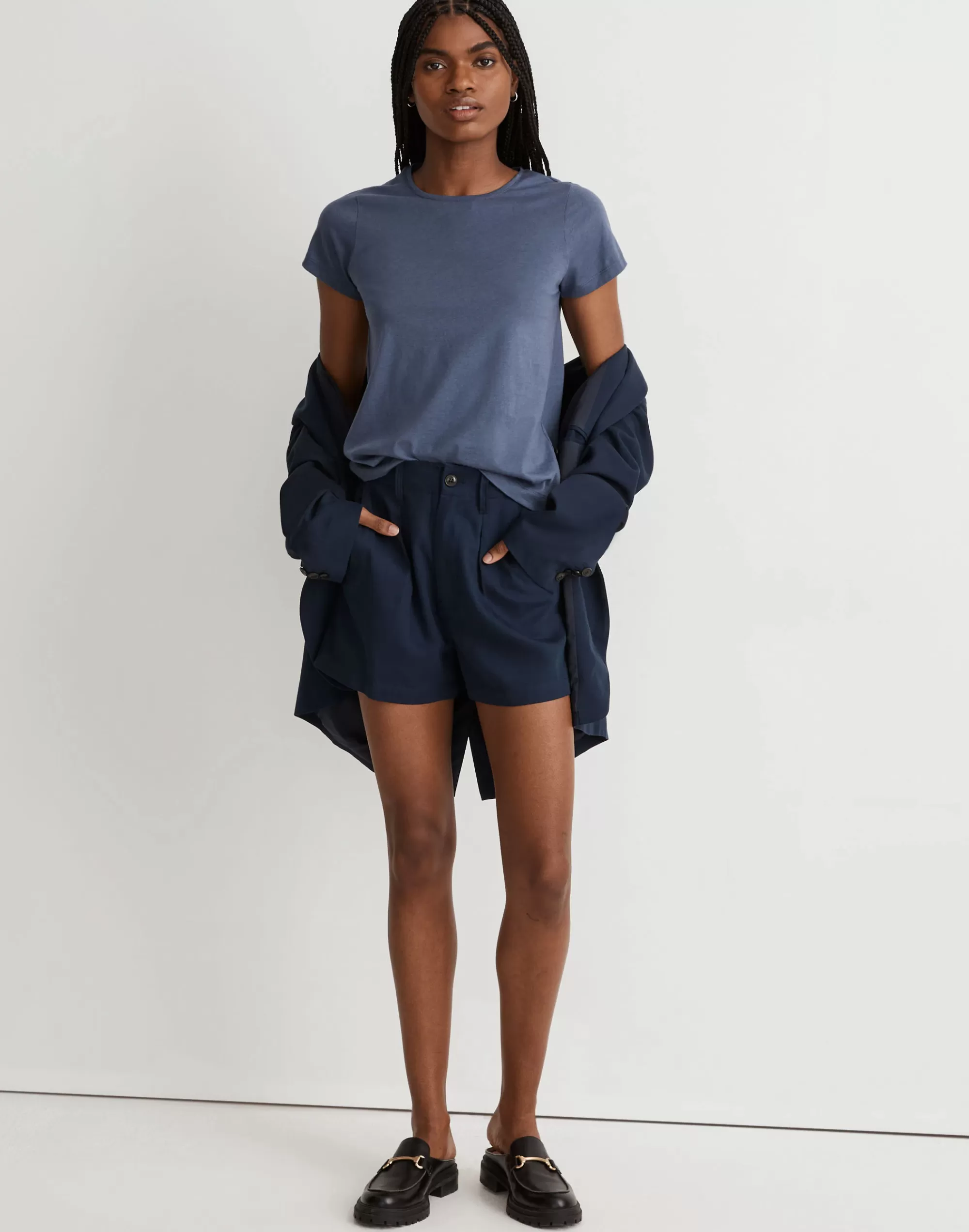 Madewell Tees>Drapey Crewneck Tee Nighttime