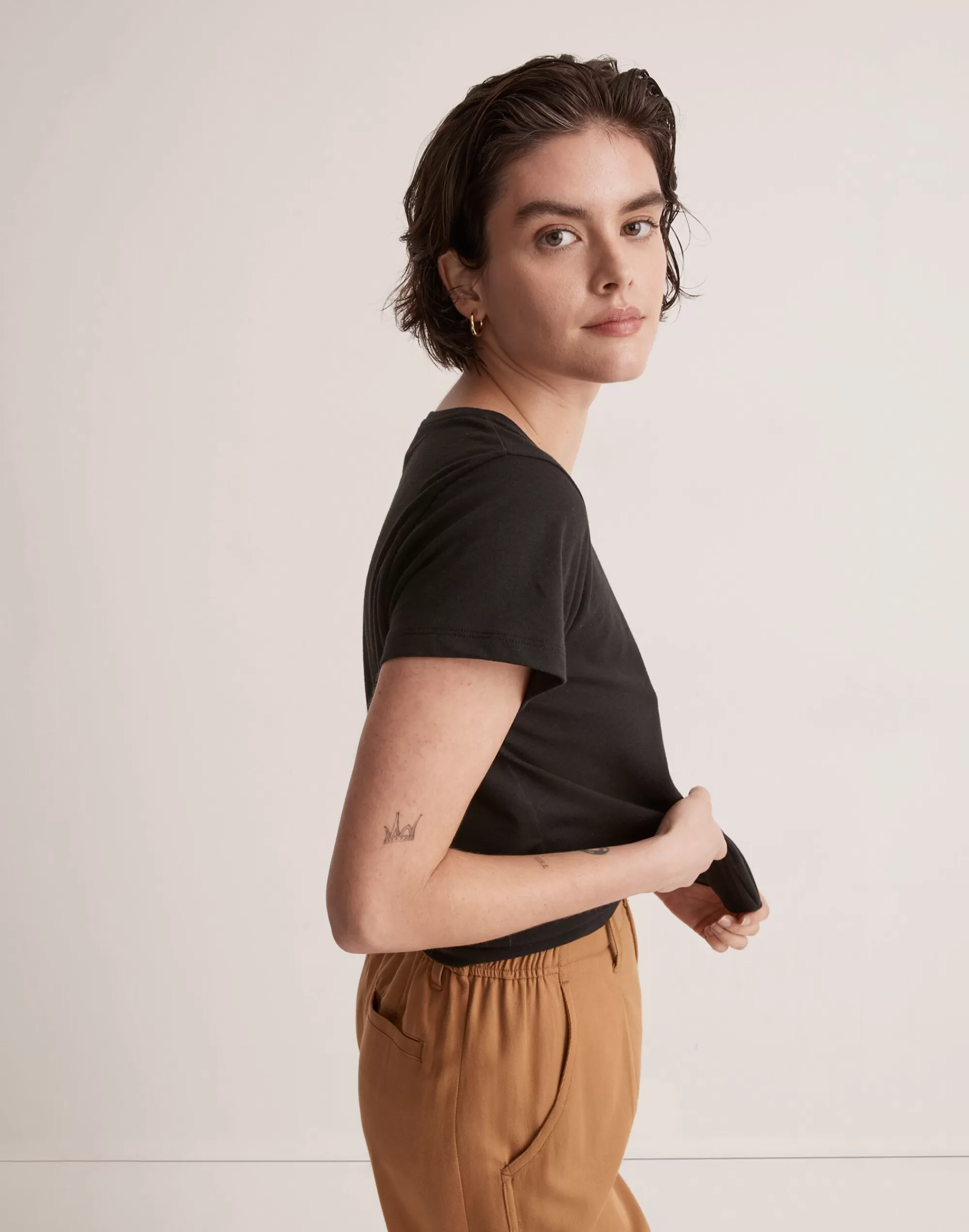 Madewell Tees>Drapey Crewneck Tee True Black