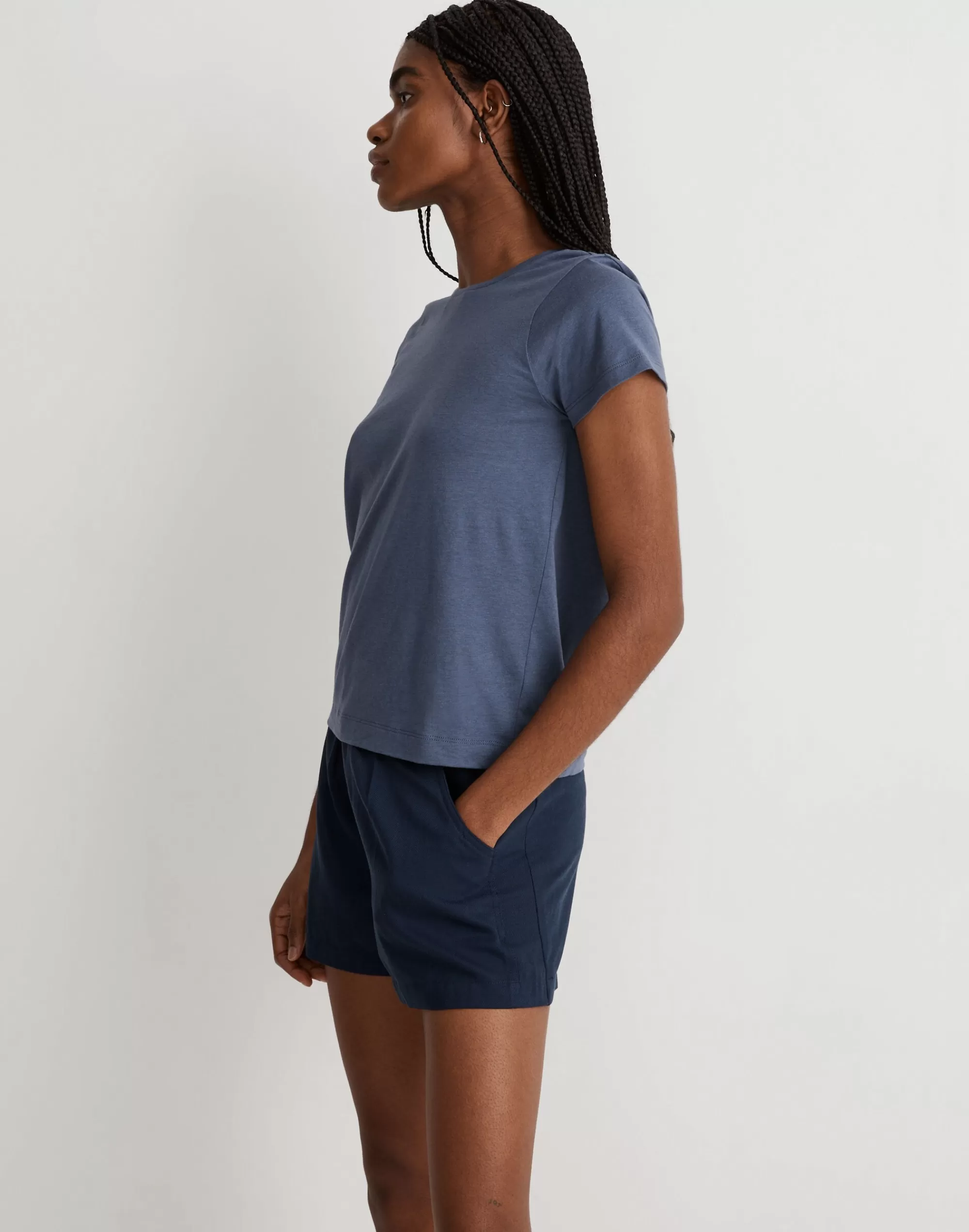 Madewell Tees>Drapey Crewneck Tee Nighttime