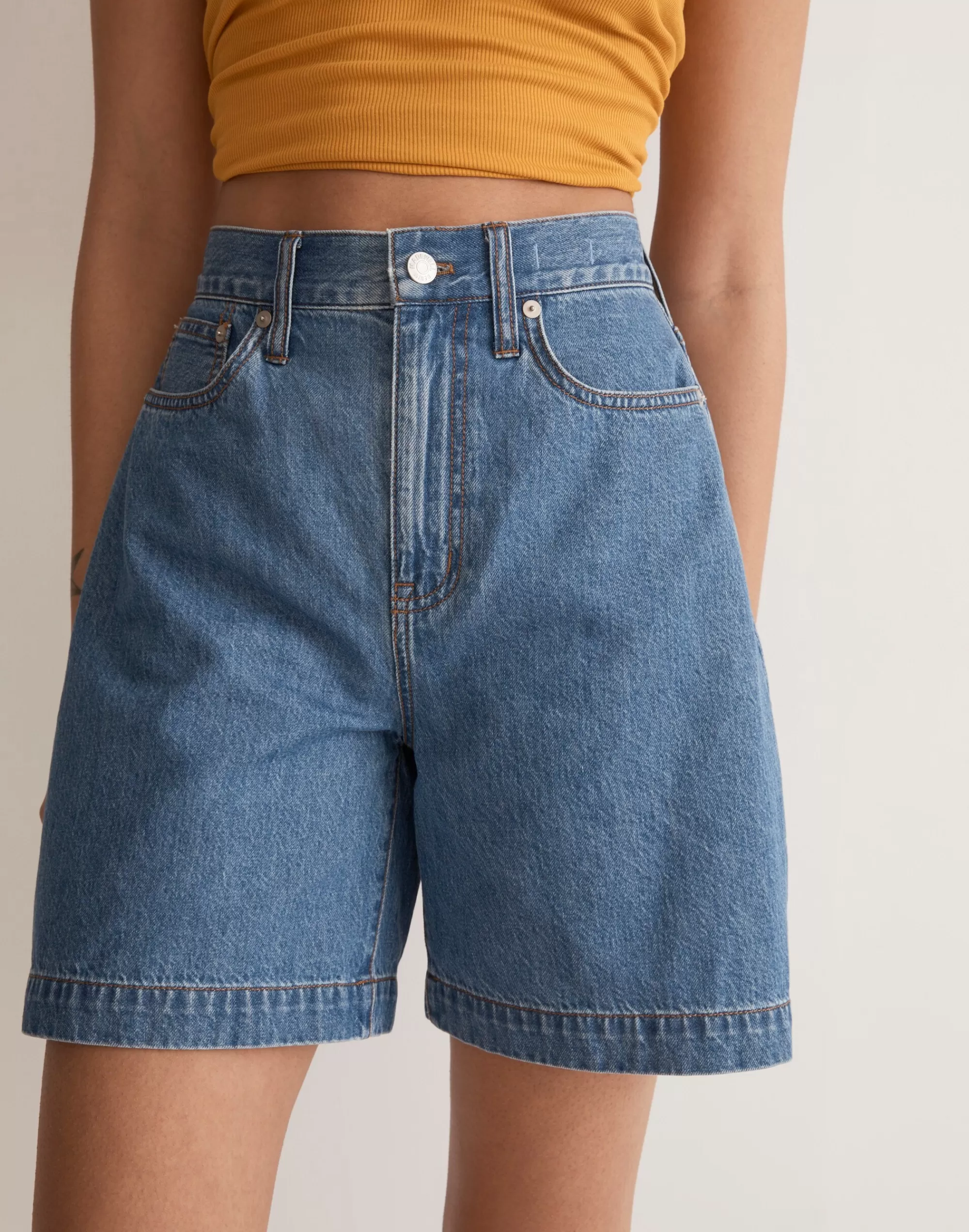 Madewell Baggy Shorts>Drapey High-Rise Denim Shorts In Gabler Wash