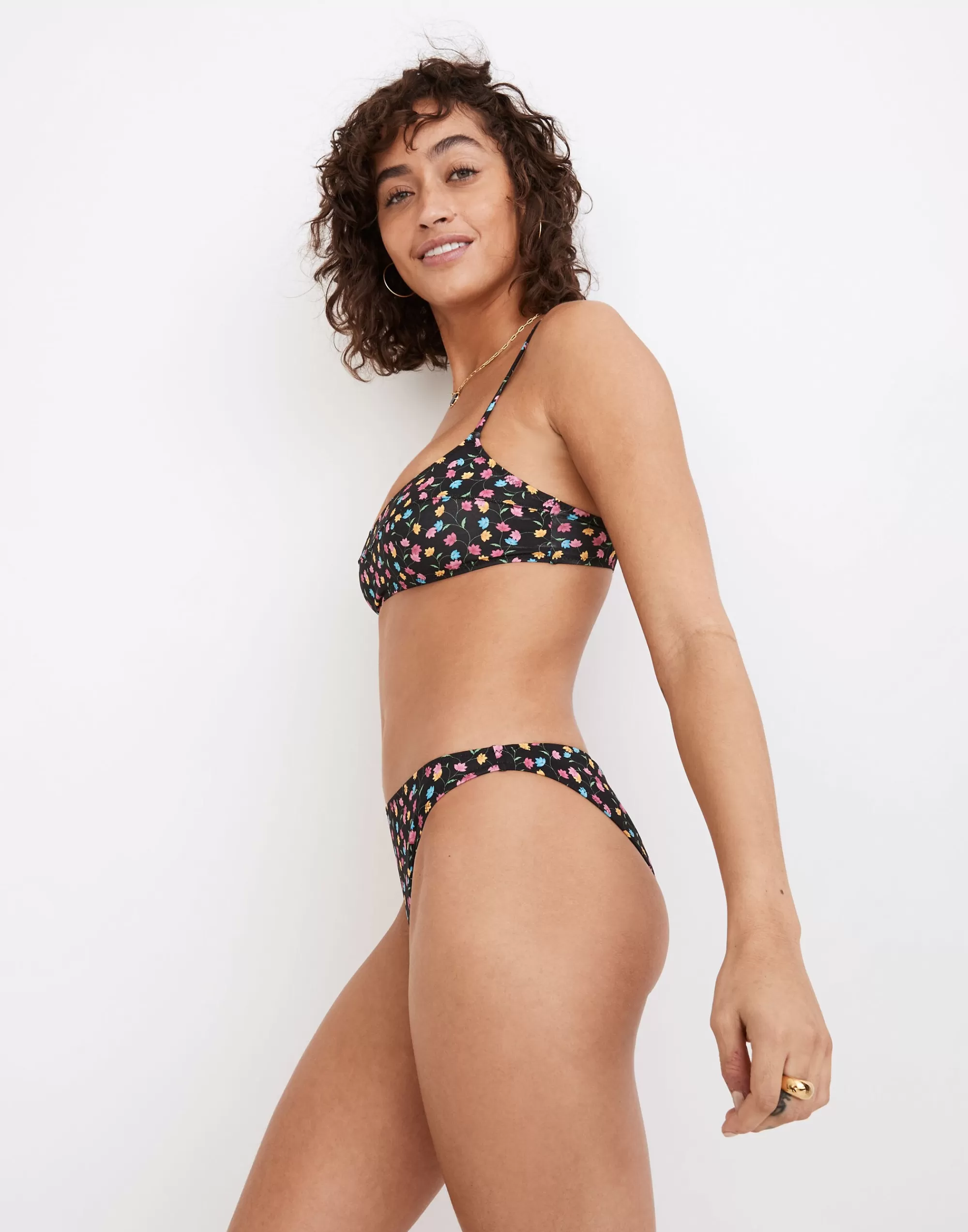 Madewell Swim>Elsa Bikini Bottom In Floral Multi Floral Vines