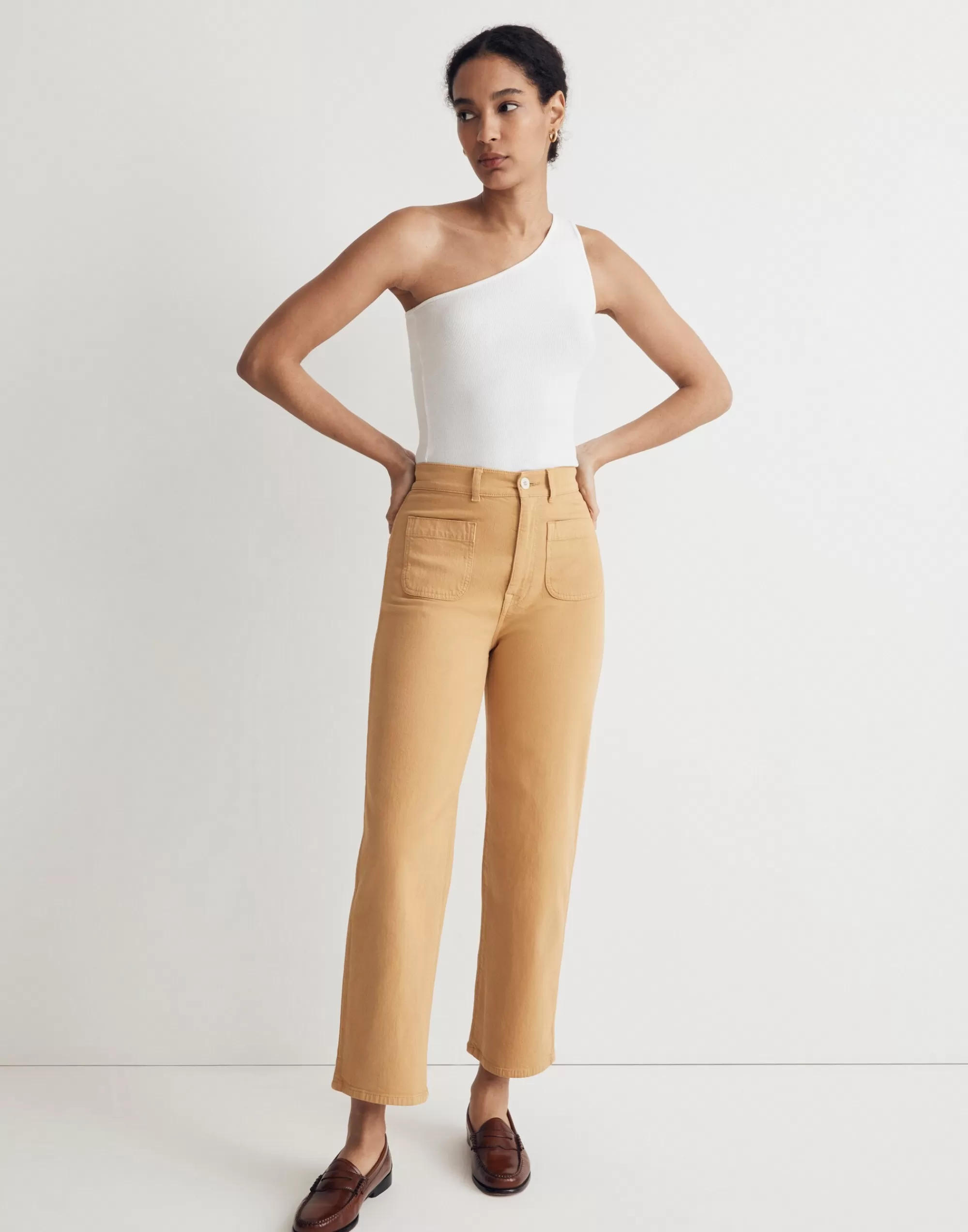 Madewell Pants>Emmett 2.0 Wide-Leg Crop Pants Earthen Gold