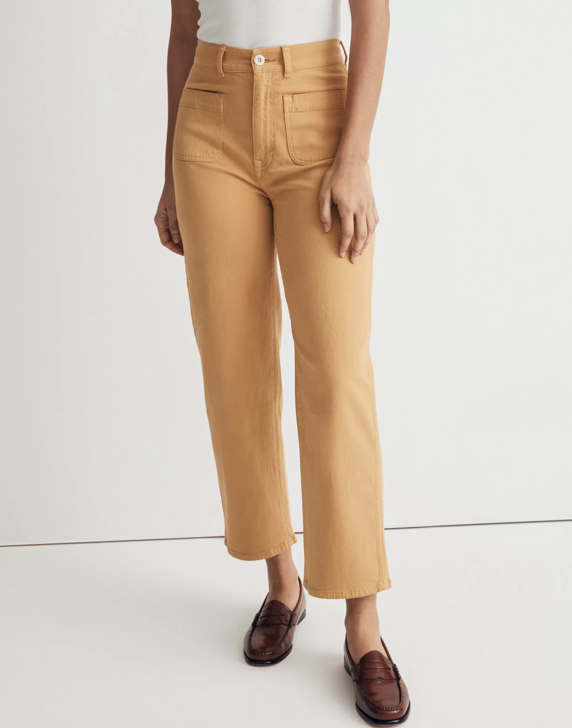 Madewell Pants>Emmett 2.0 Wide-Leg Crop Pants Earthen Gold