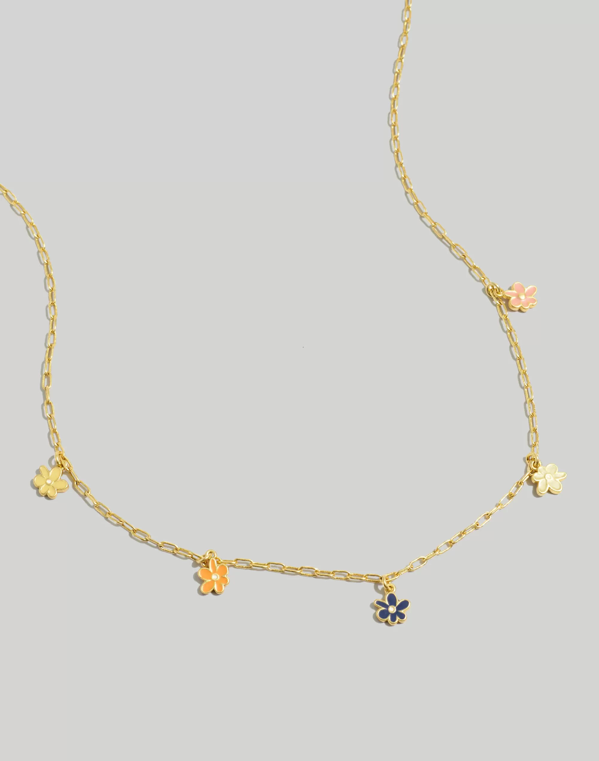 Madewell Necklaces>Enamel Floral Charm Necklace Wild Fennel