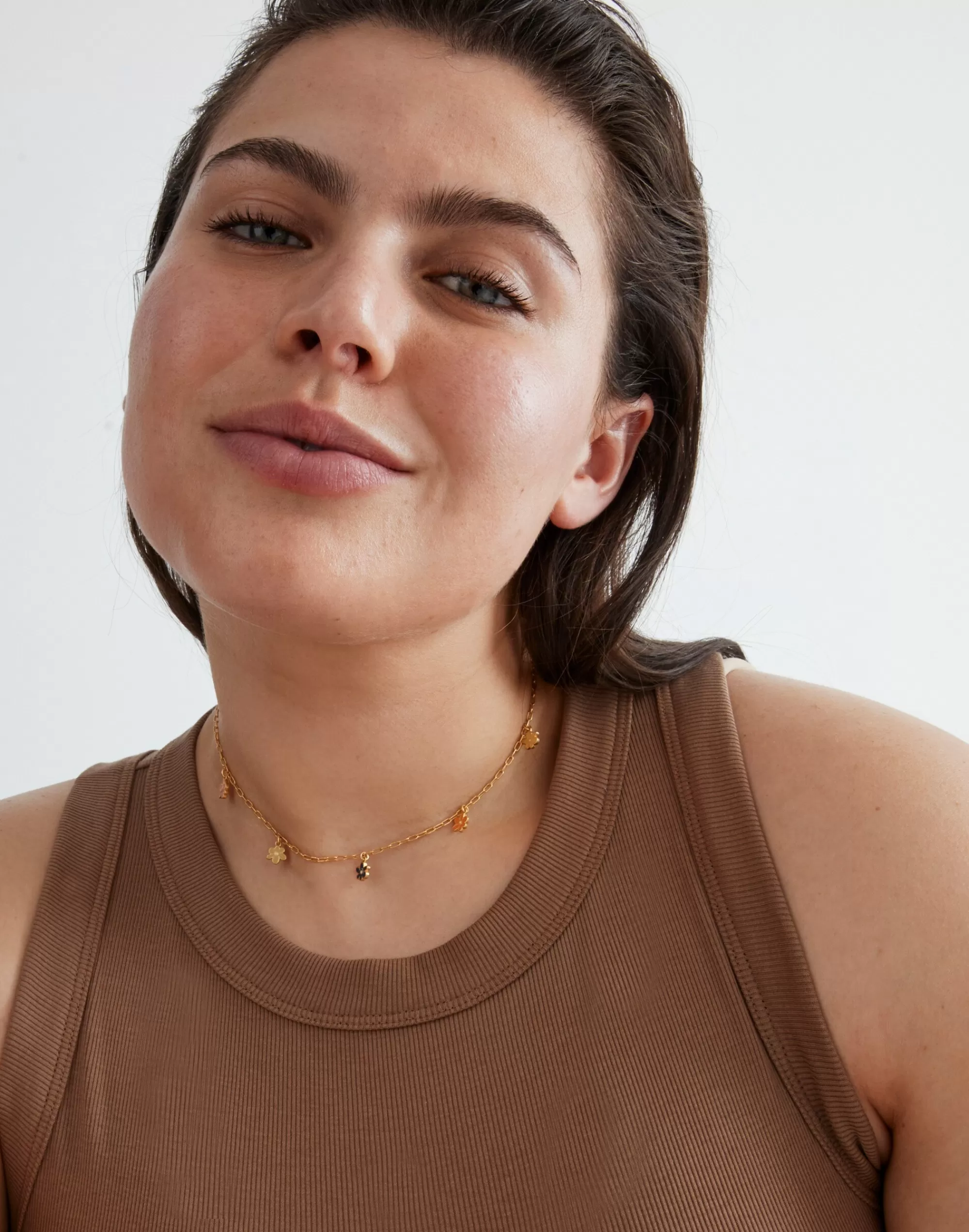 Madewell Necklaces>Enamel Floral Charm Necklace Wild Fennel