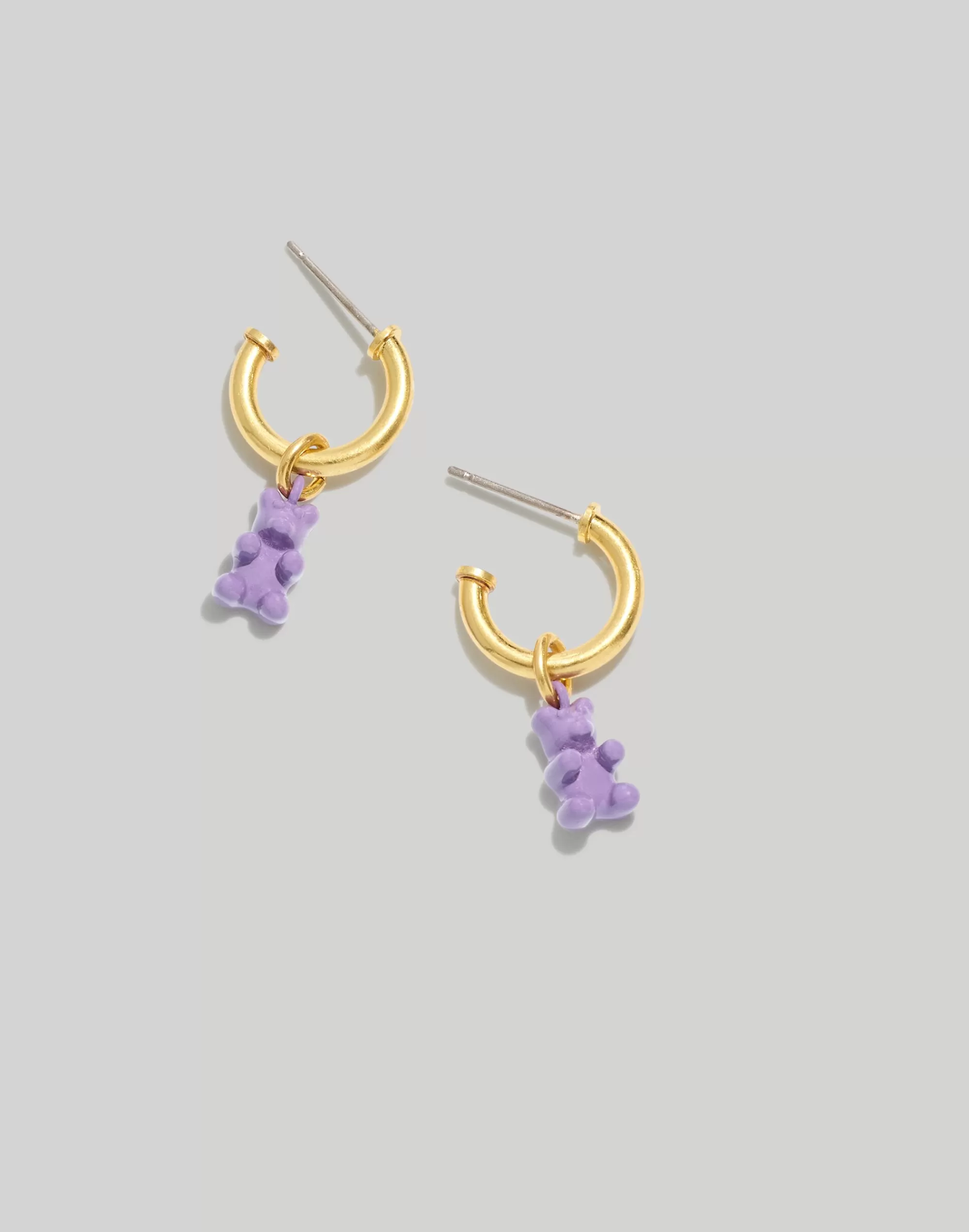 Madewell Earrings>Enamel Gummy Bear Huggie Hoops Vibrant Lilac