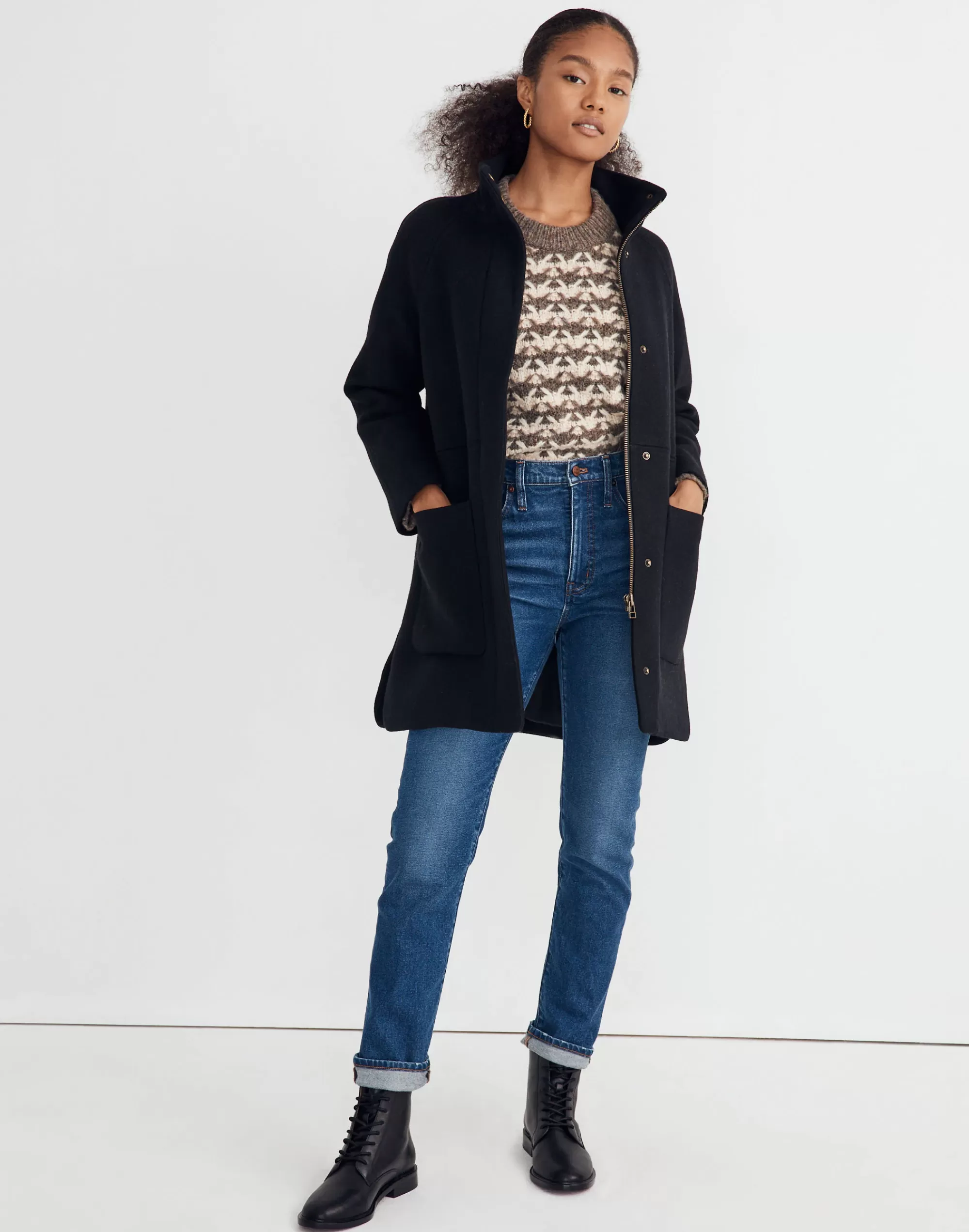 Madewell Jackets>Estate Cocoon Coat In Insuluxe Fabric True Black