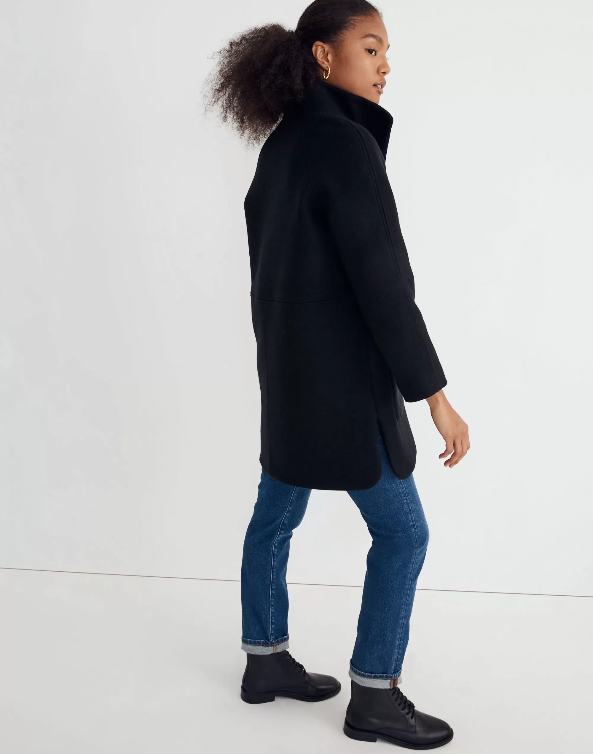 Madewell Jackets>Estate Cocoon Coat In Insuluxe Fabric True Black