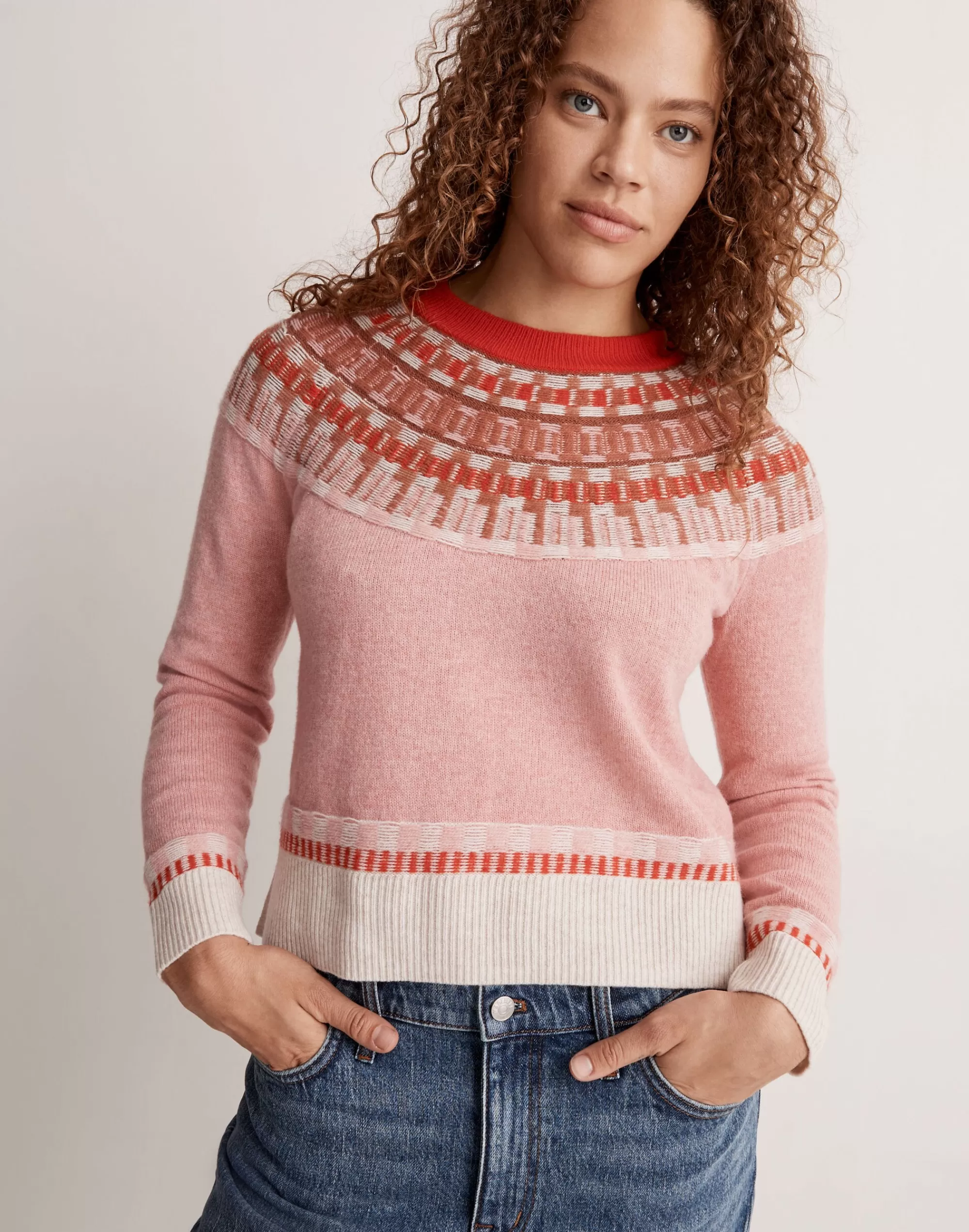 Madewell Sweaters>Fair Isle Mayer Pullover Sweater Heather Blossom