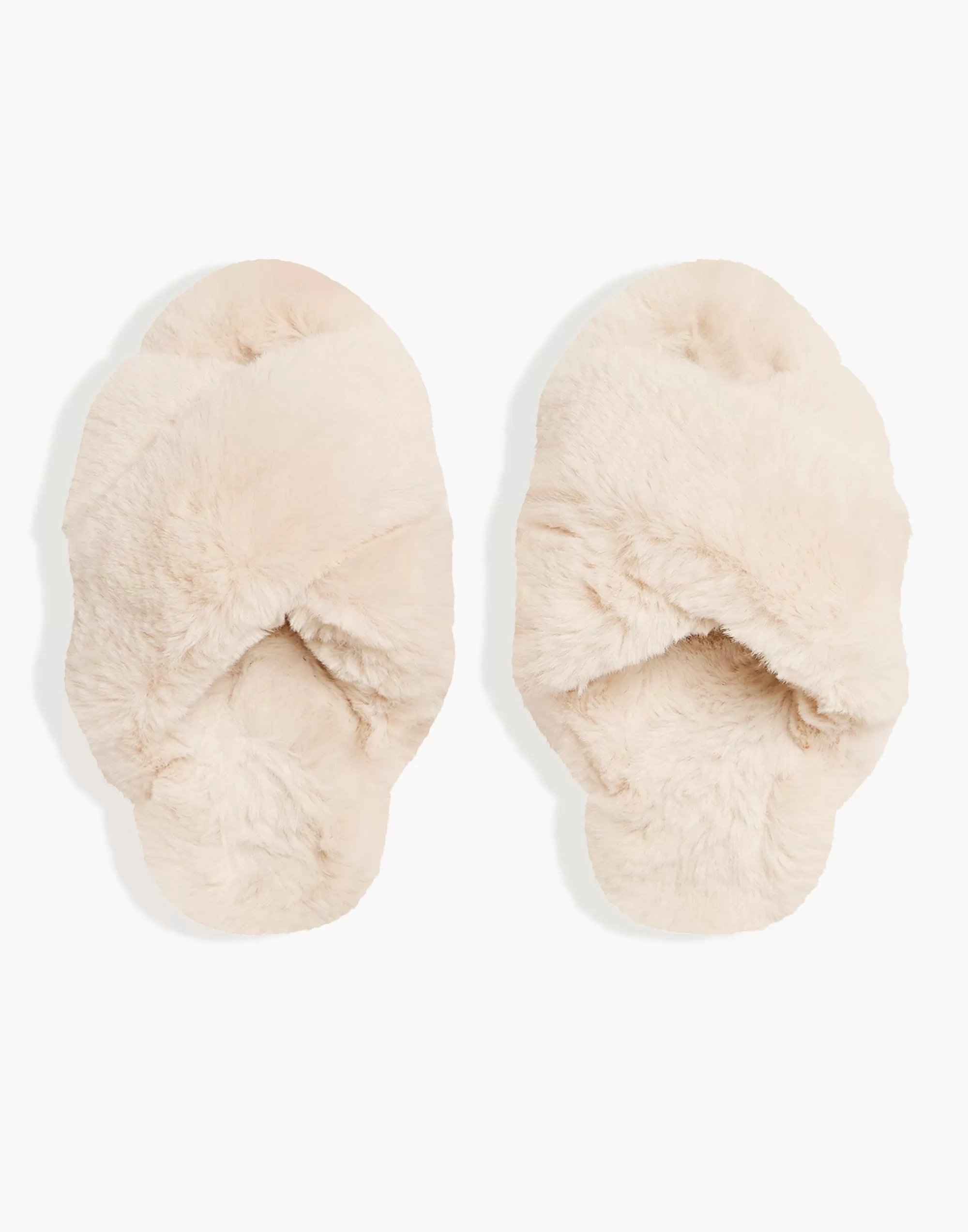 Madewell Pajamas>Faux-Fur Sheepy Crossover Slide Slippers Natural