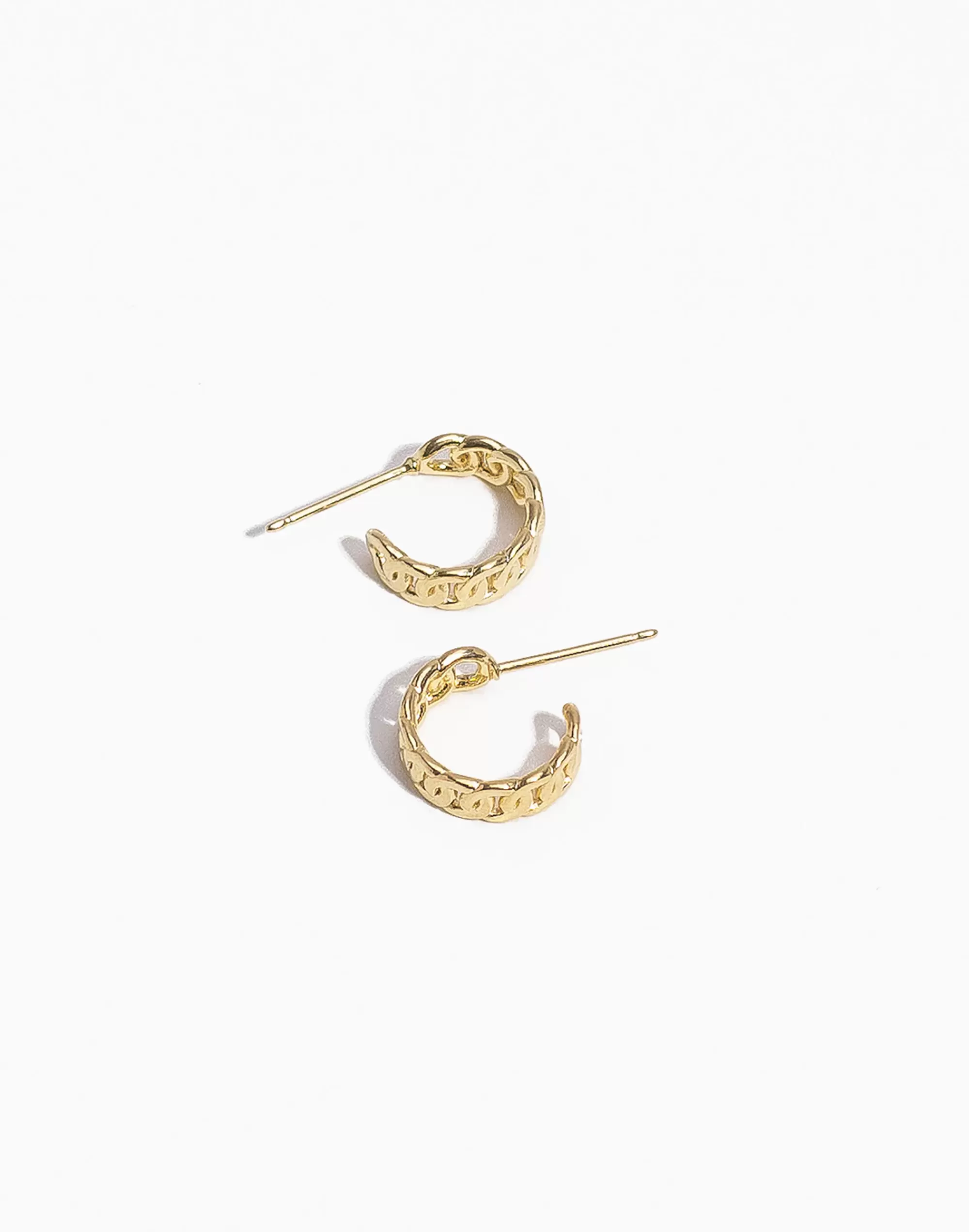 Madewell Earrings>Figaro Chain Hoops Gold