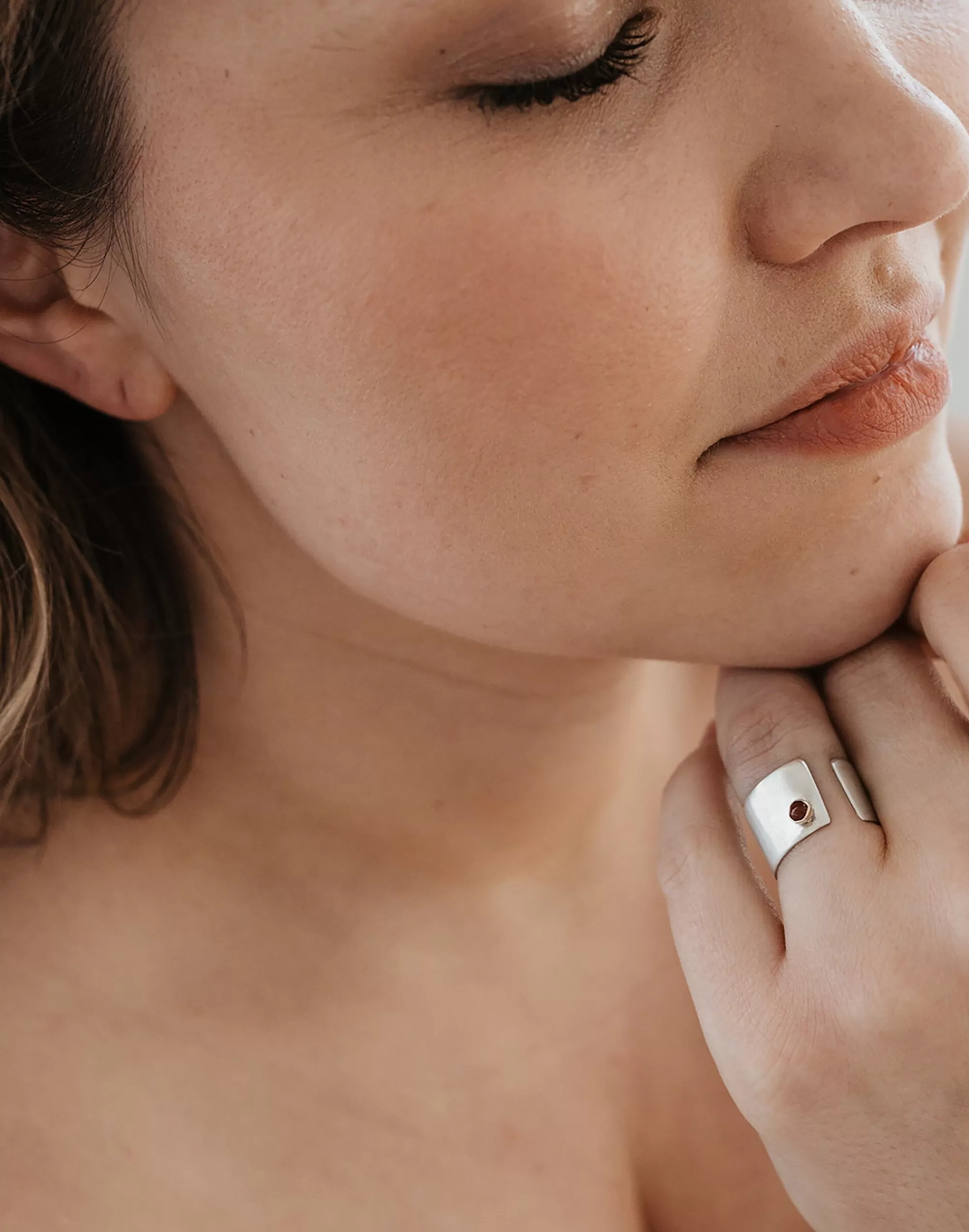 Madewell Rings>Firstborn Jewelry Carnelian Wide Open Ring Silver