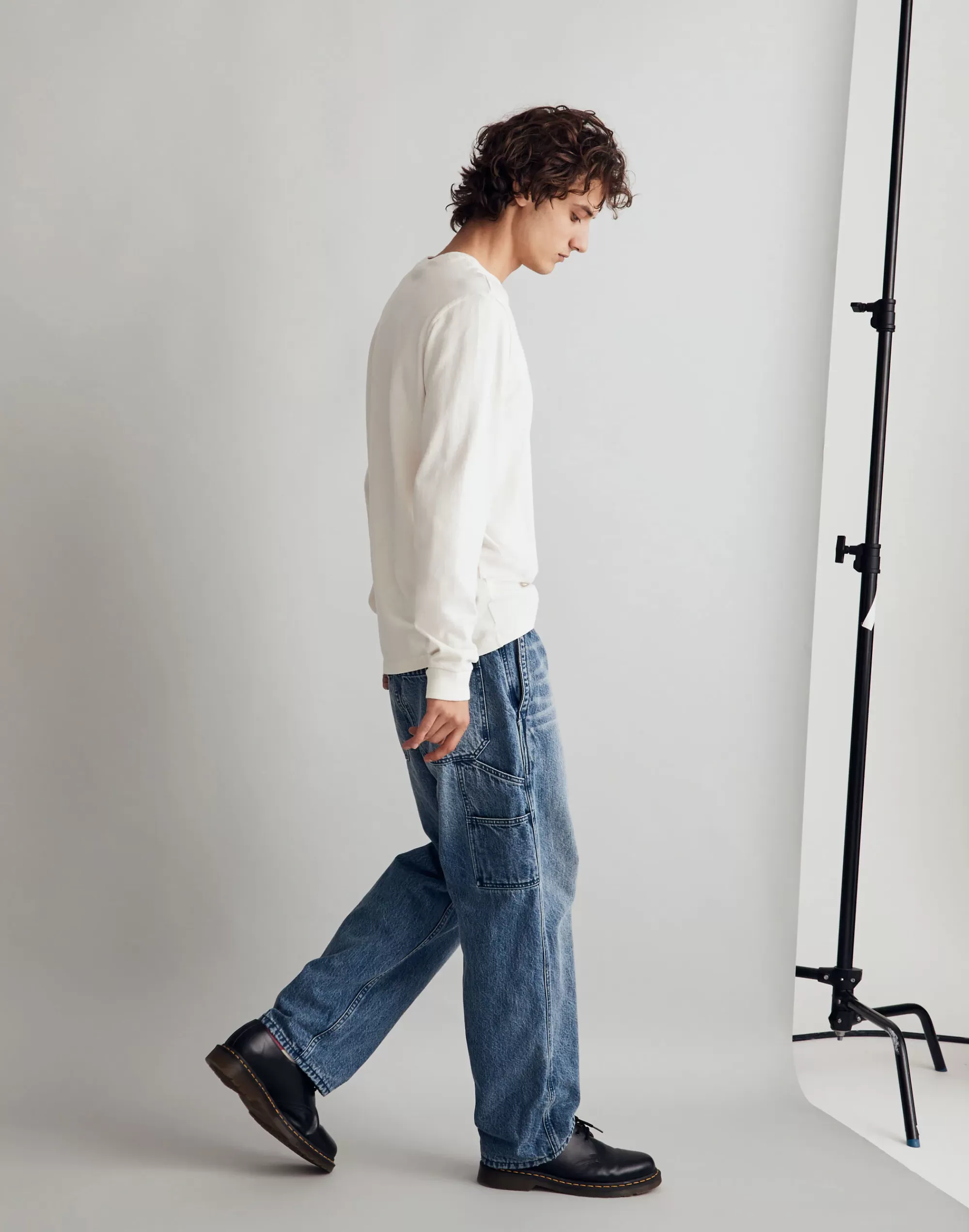 Madewell Relaxed Taper Jeans>Flannel-Lined Carpenter Jeans In Kenton Wash