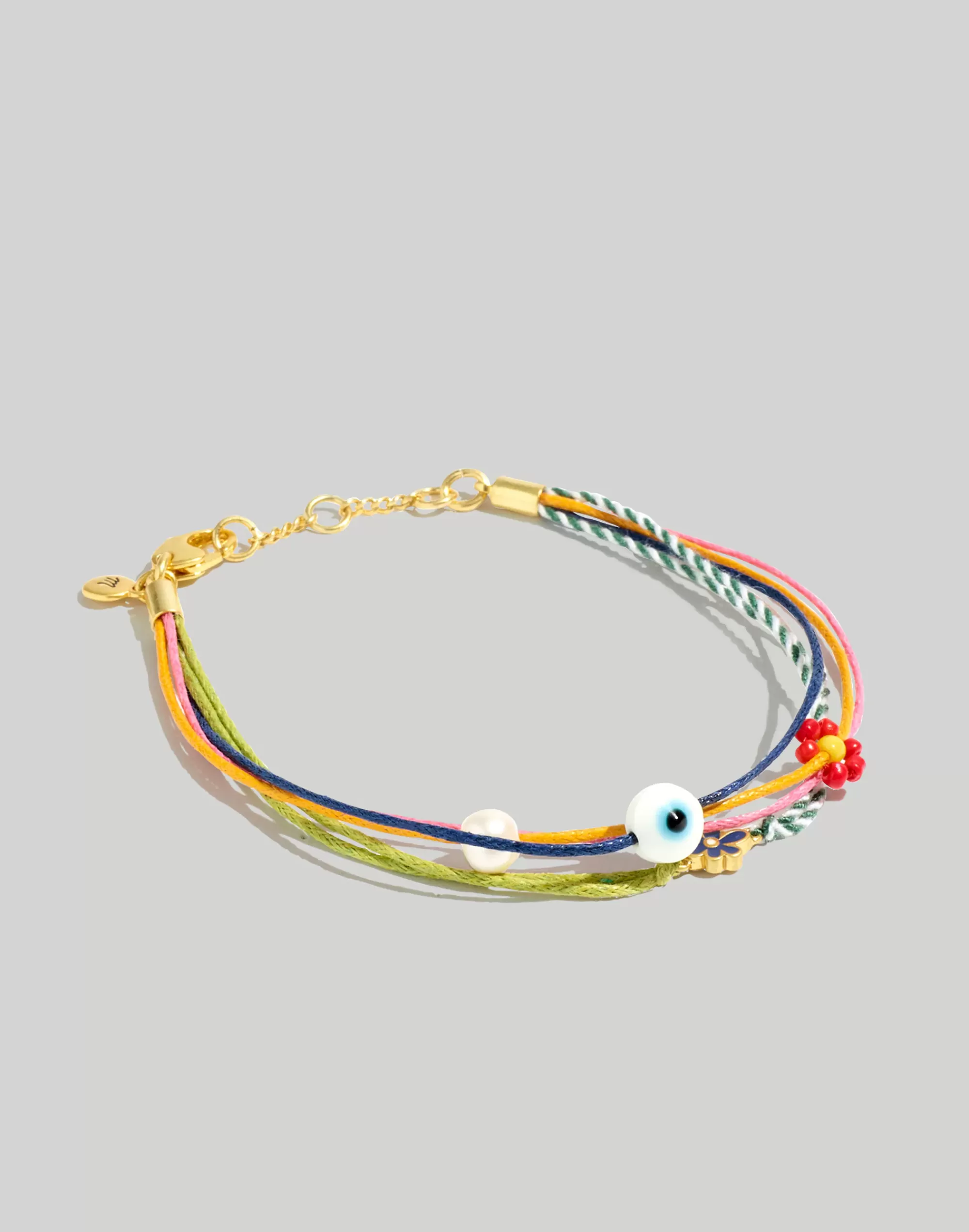 Madewell Bracelets>Four-Strand Enamel Floral Charm Slider Bracelet Sweet Honeydew