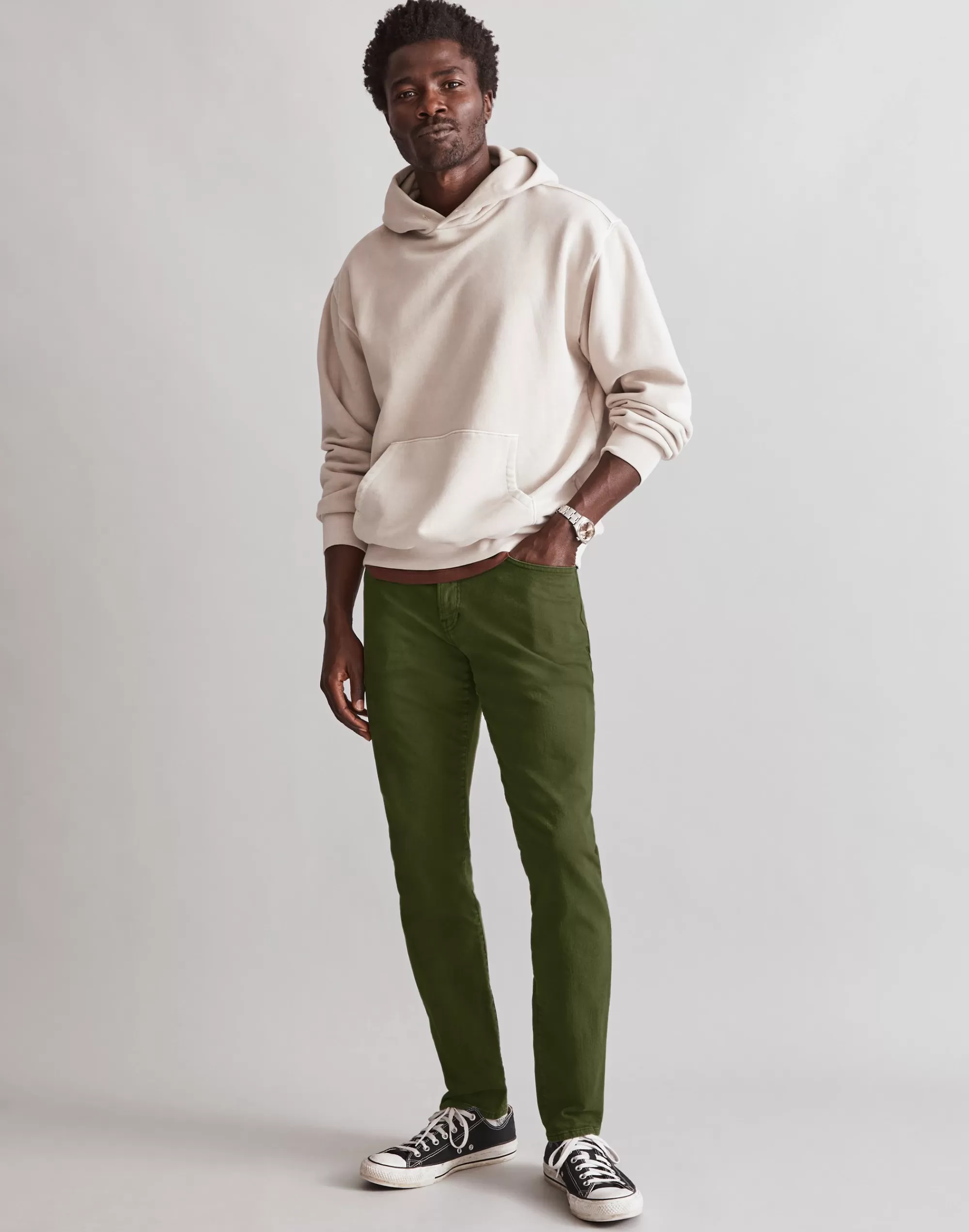 Madewell Athletic Slim Jeans>Garment-Dyed Athletic Slim Jeans Deep Green