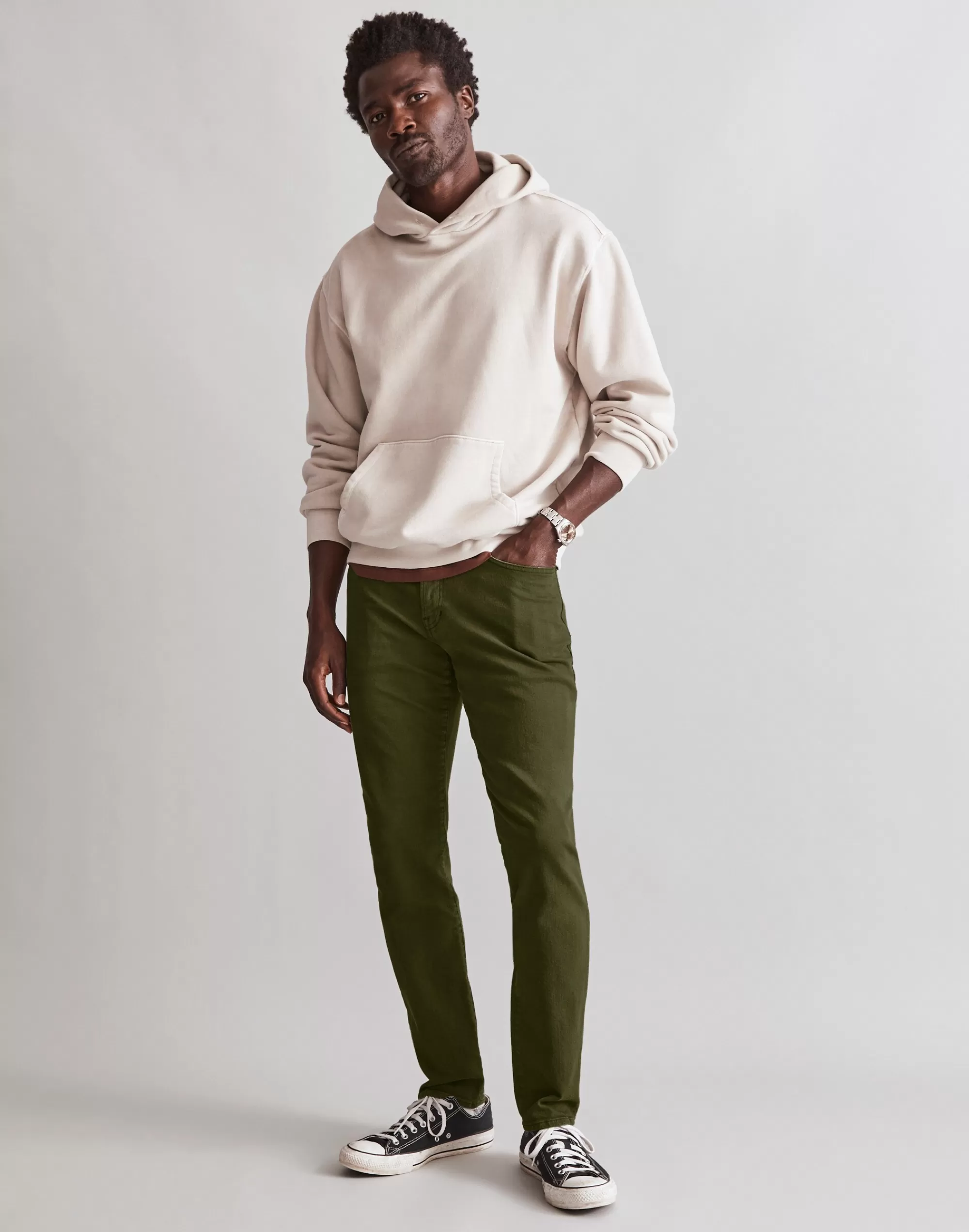 Madewell Athletic Slim Jeans>Garment-Dyed Athletic Slim Jeans Deep Green