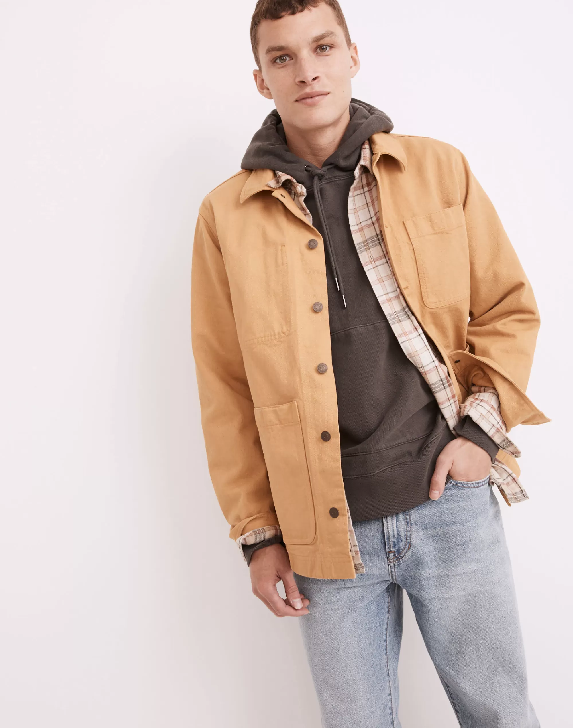 Madewell Jackets>Garment-Dyed Canvas Chore Jacket Golden Oak