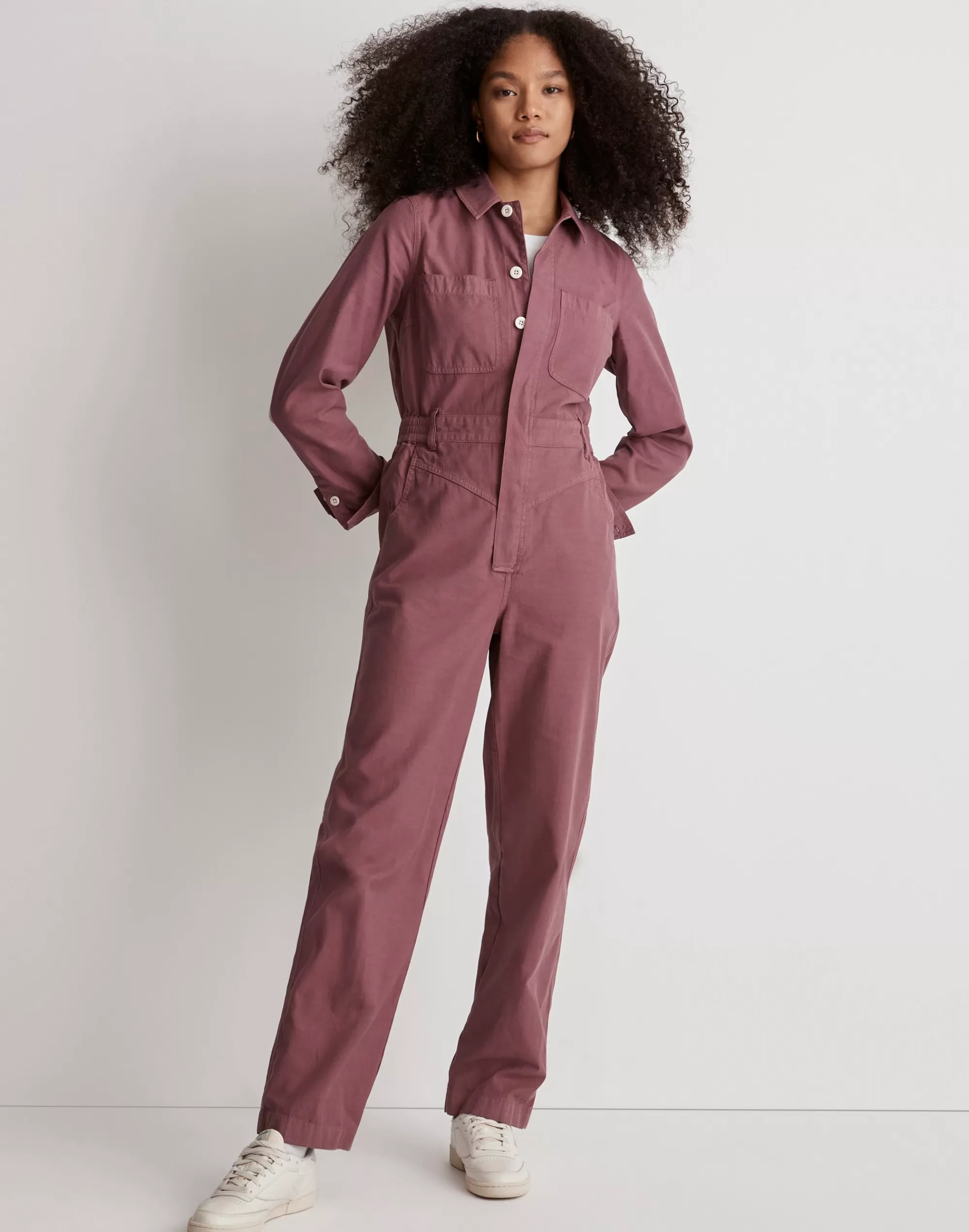 Madewell Dresses>Garment-Dyed Long-Sleeve Jumpsuit Pressed Grape