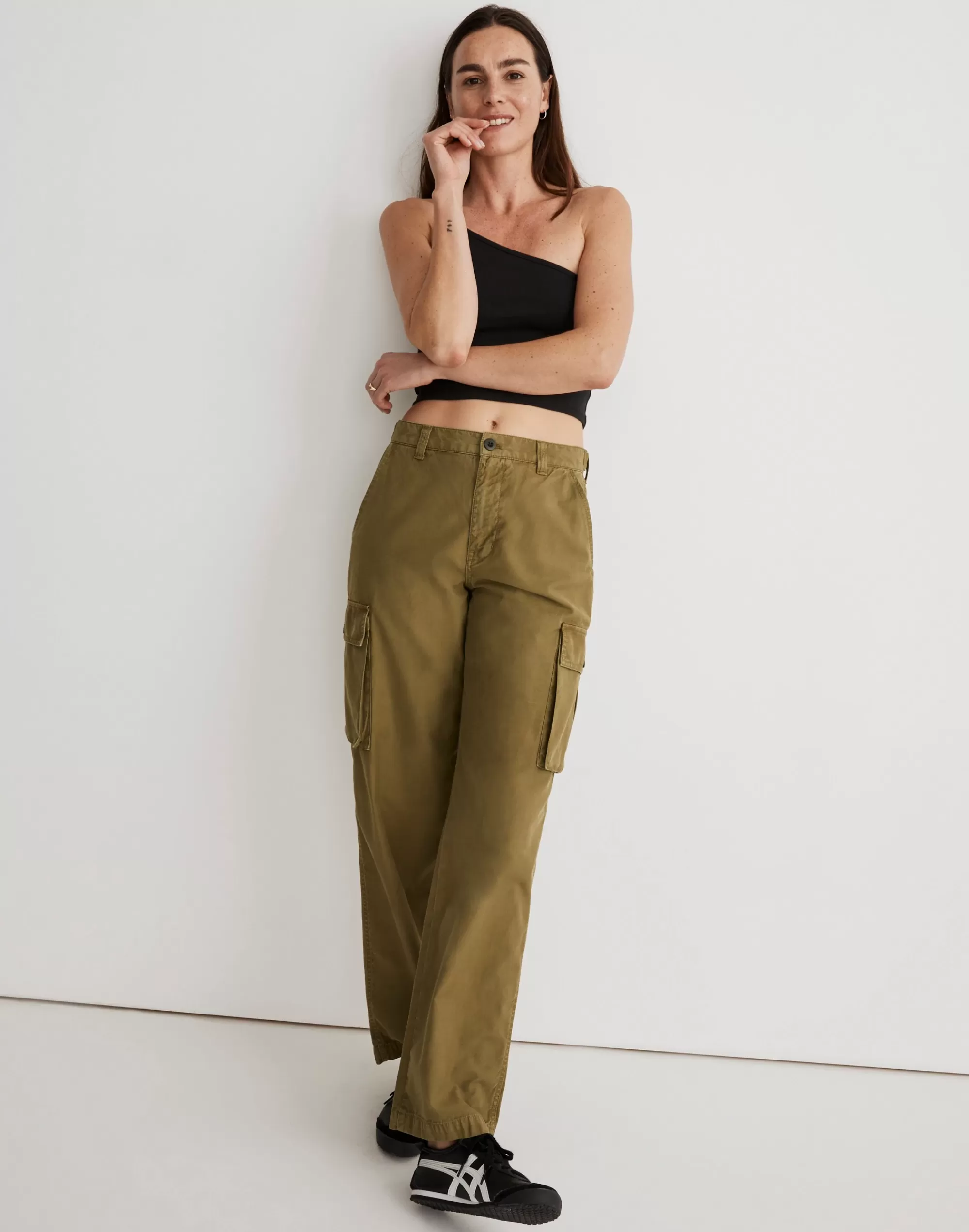 Madewell Straight-Leg Jeans>Garment-Dyed Low-Slung Straight Cargo Pants Classic Olive