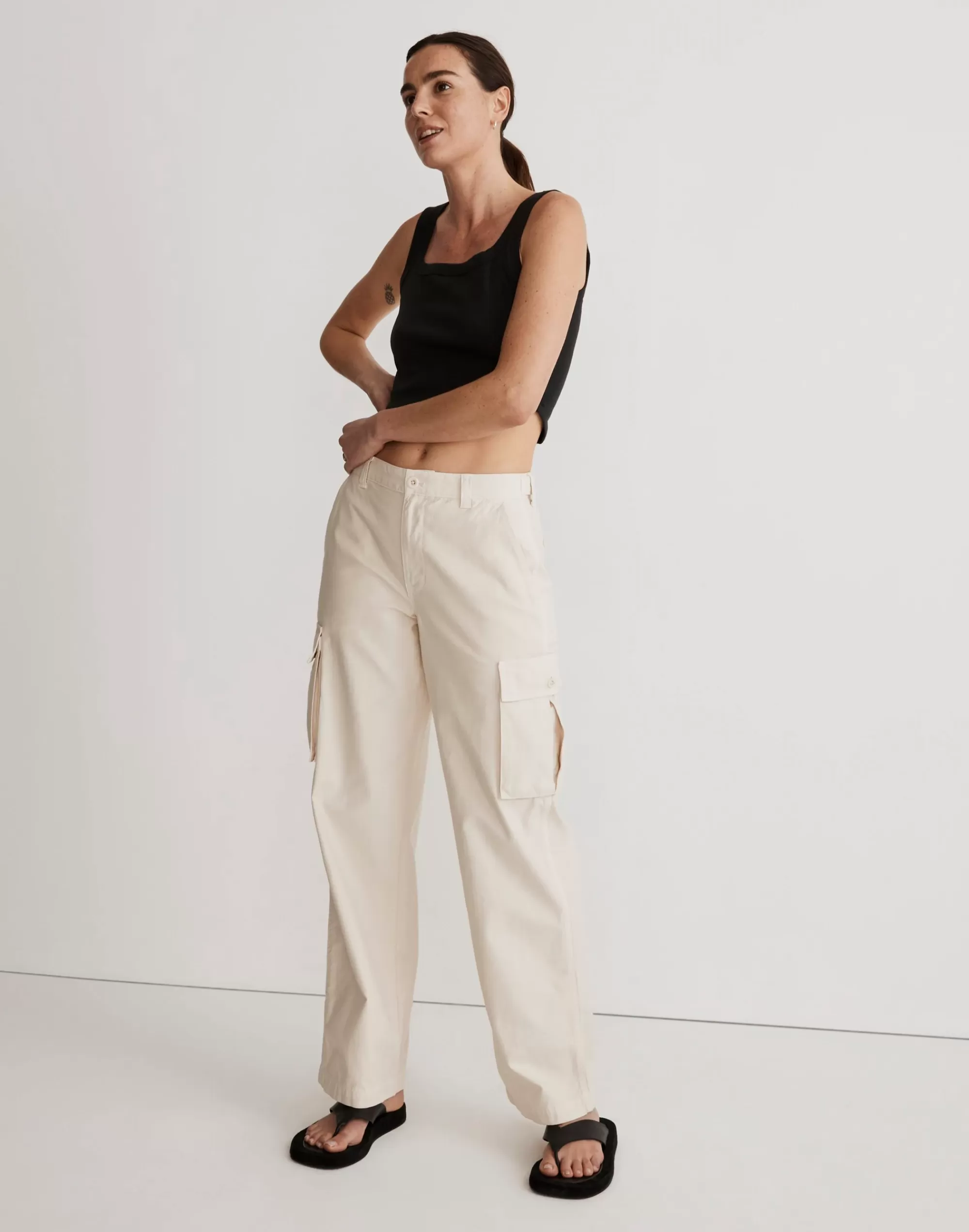 Madewell Straight-Leg Jeans>Garment-Dyed Low-Slung Straight Cargo Pants Vintage Linen