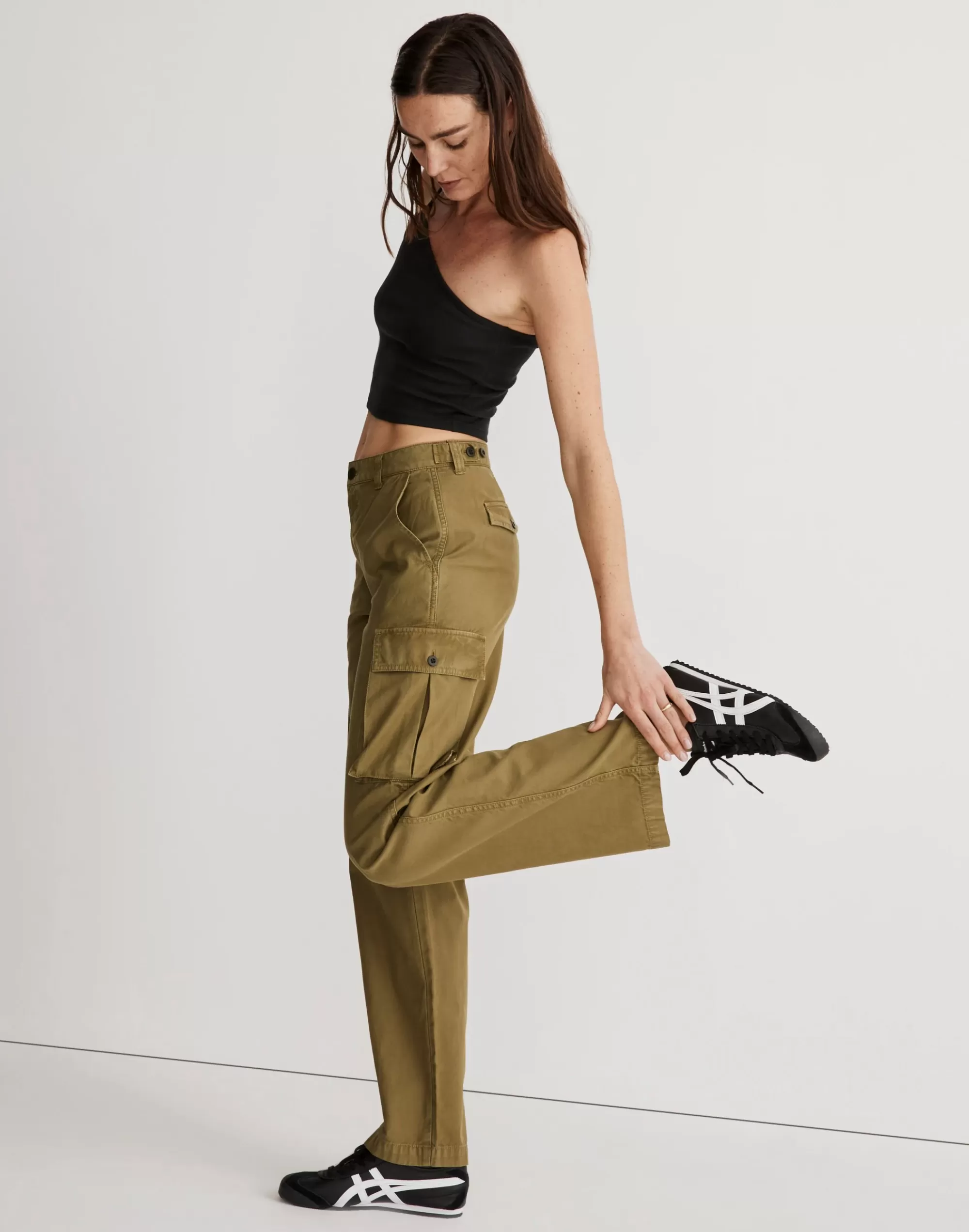 Madewell Straight-Leg Jeans>Garment-Dyed Low-Slung Straight Cargo Pants Classic Olive