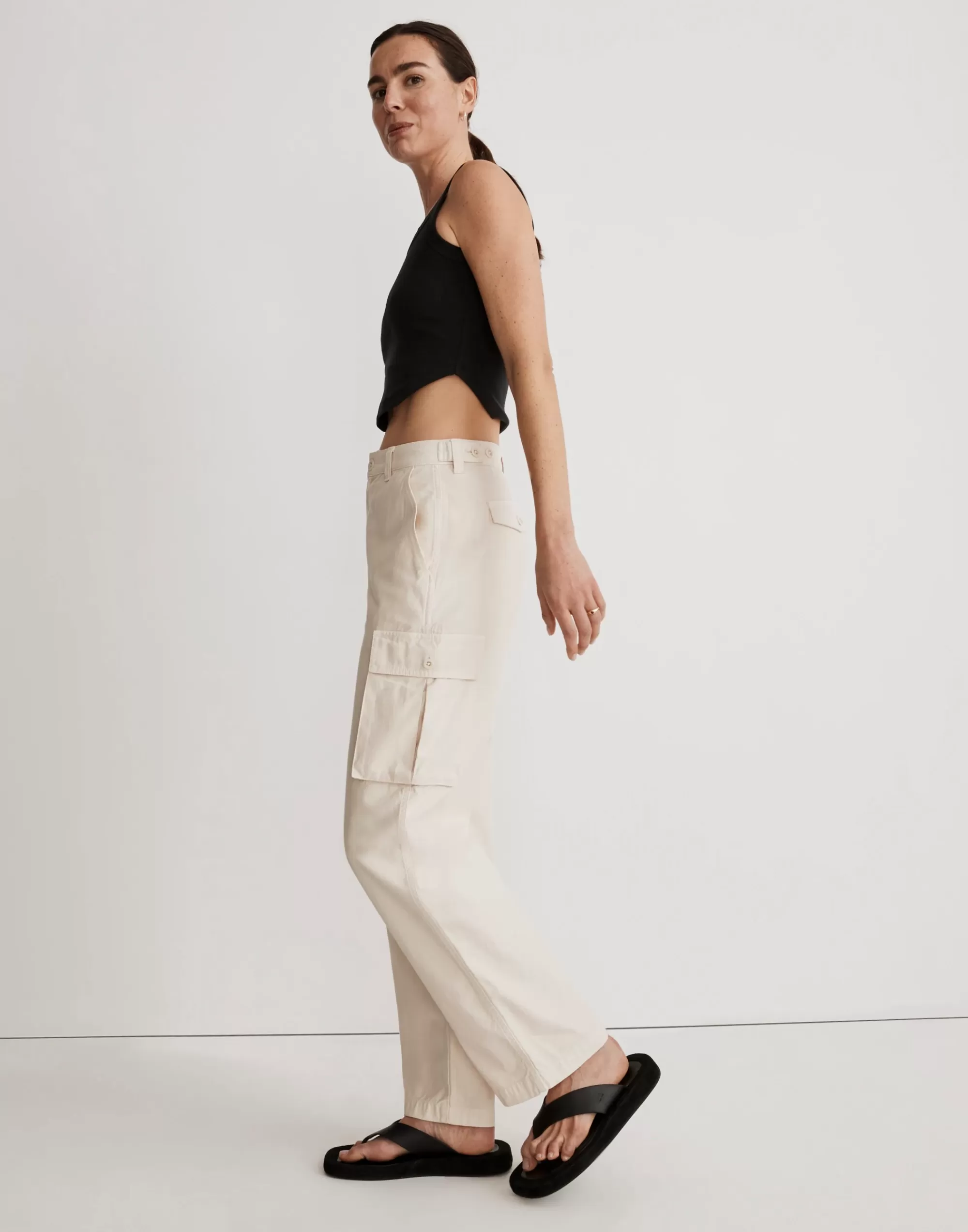 Madewell Straight-Leg Jeans>Garment-Dyed Low-Slung Straight Cargo Pants Vintage Linen