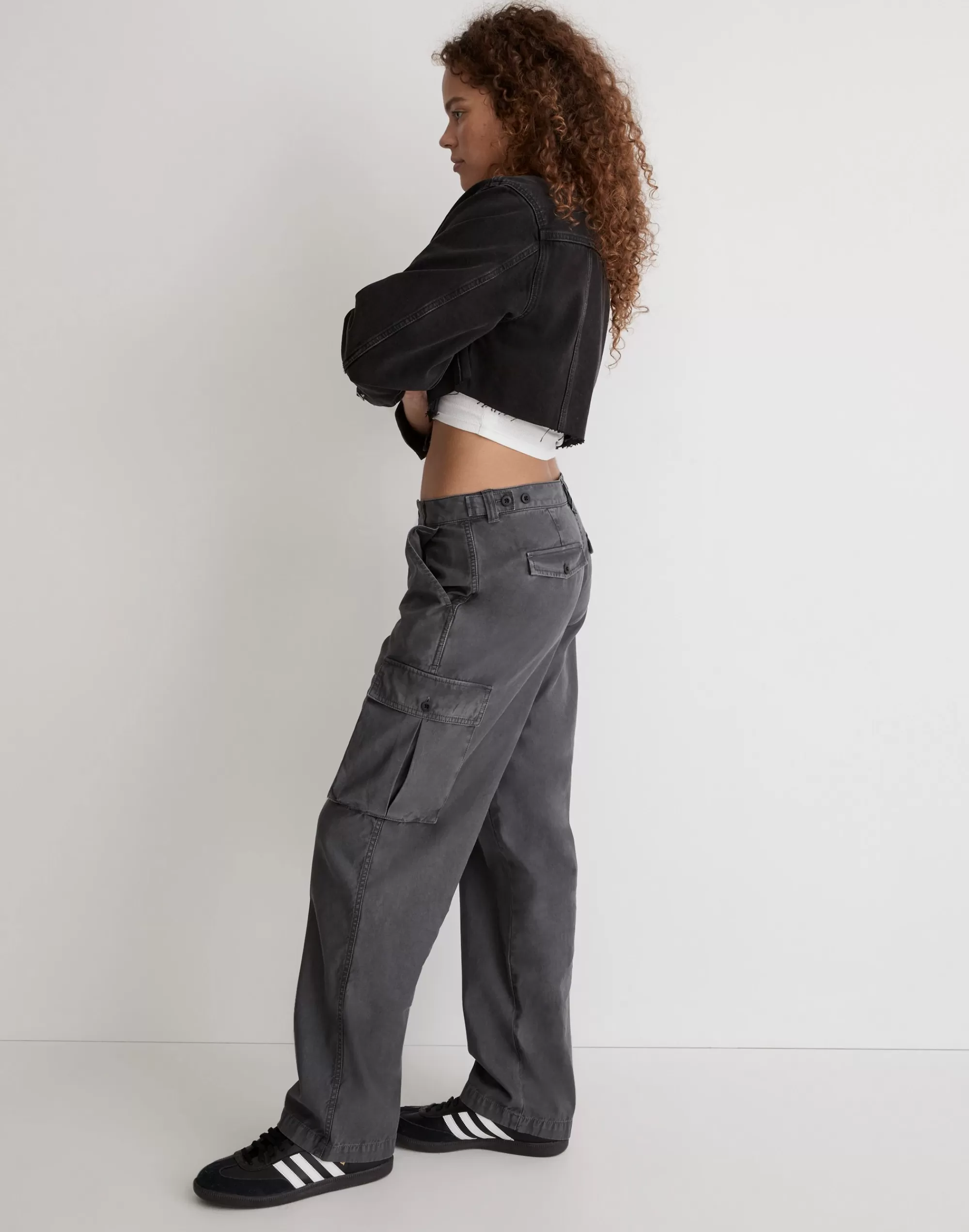 Madewell Jeans>Garment-Dyed Low-Slung Straight Cargo Pants Thunder Cloud