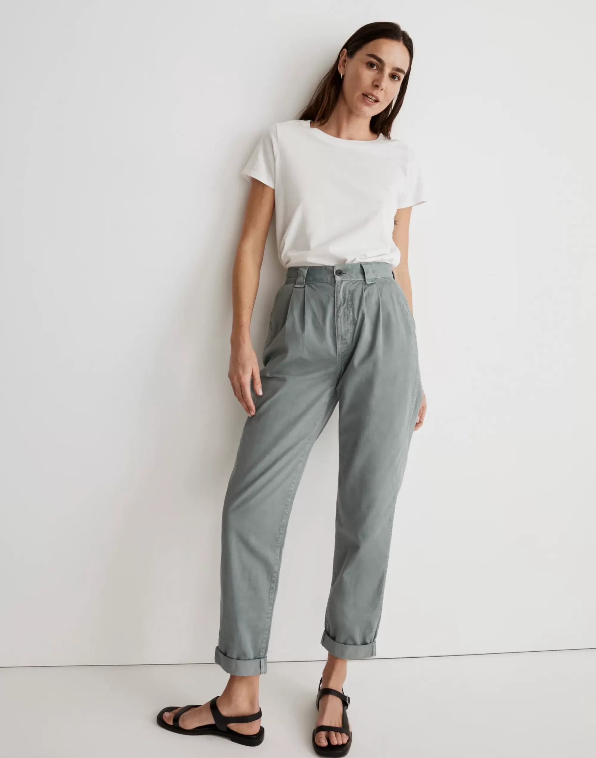 Madewell Pants>Garment-Dyed Tapered Chino Pants Overcast