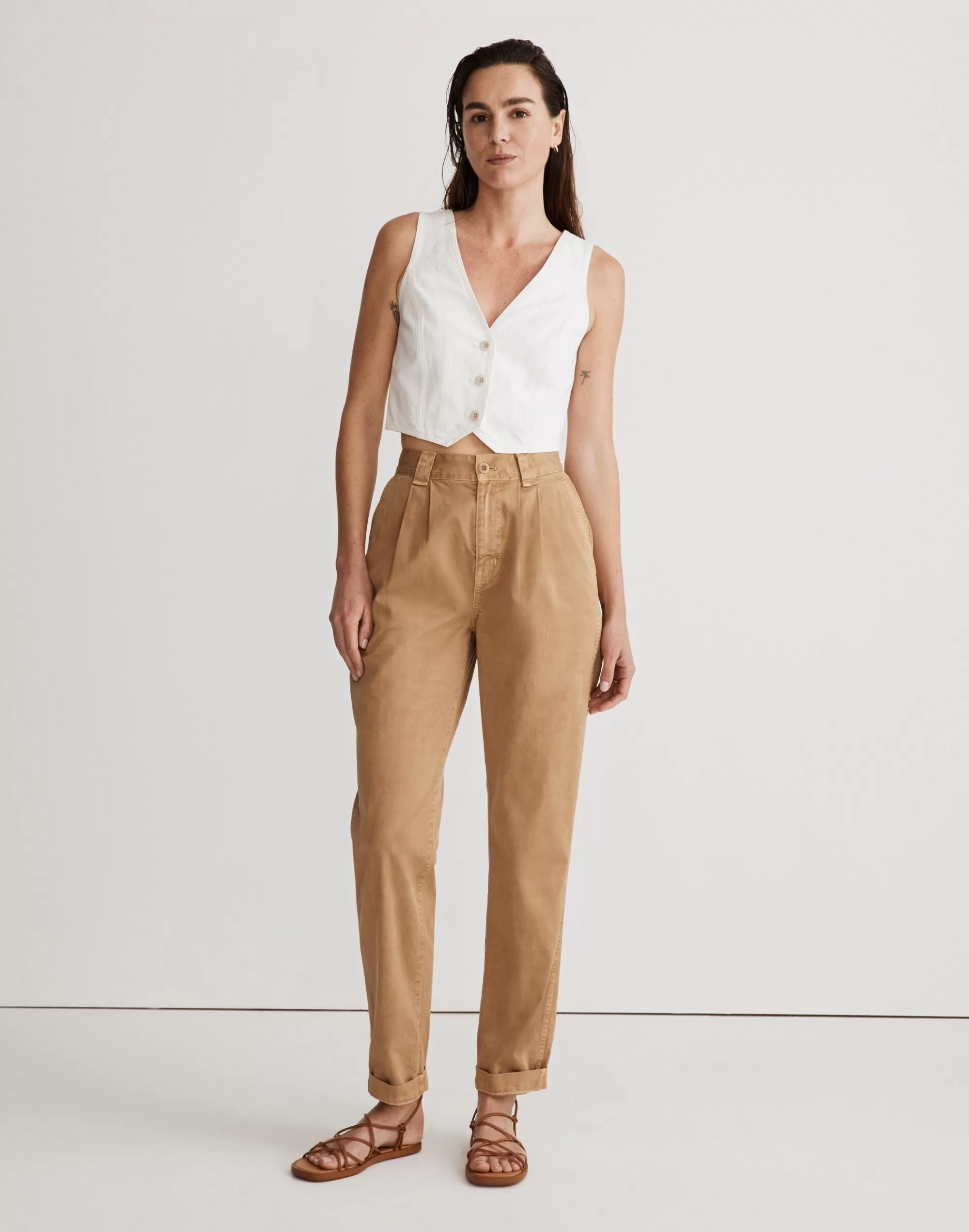 Madewell Pants>Garment-Dyed Tapered Chino Pants Seed Khaki