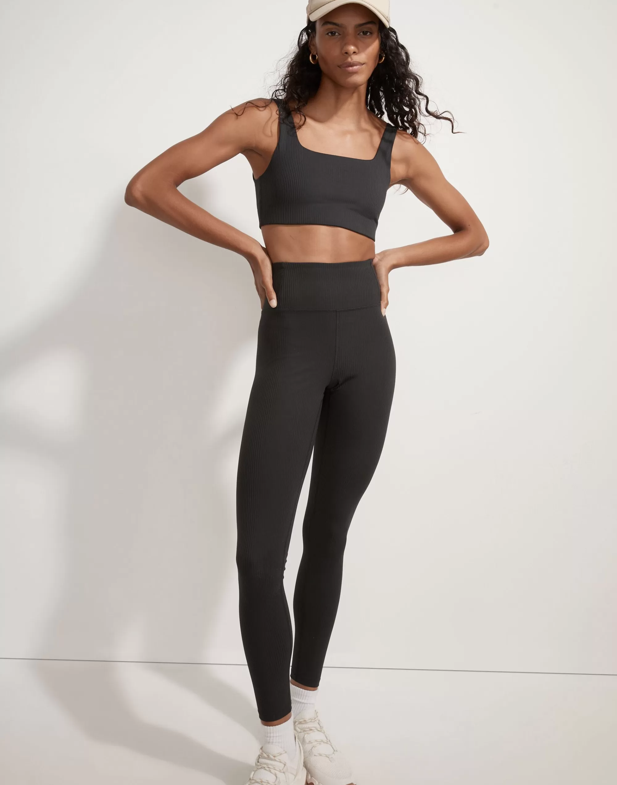 Madewell Activewear>Girlfriend Collective Rib High-Rise 28 1/2" Leggings Black