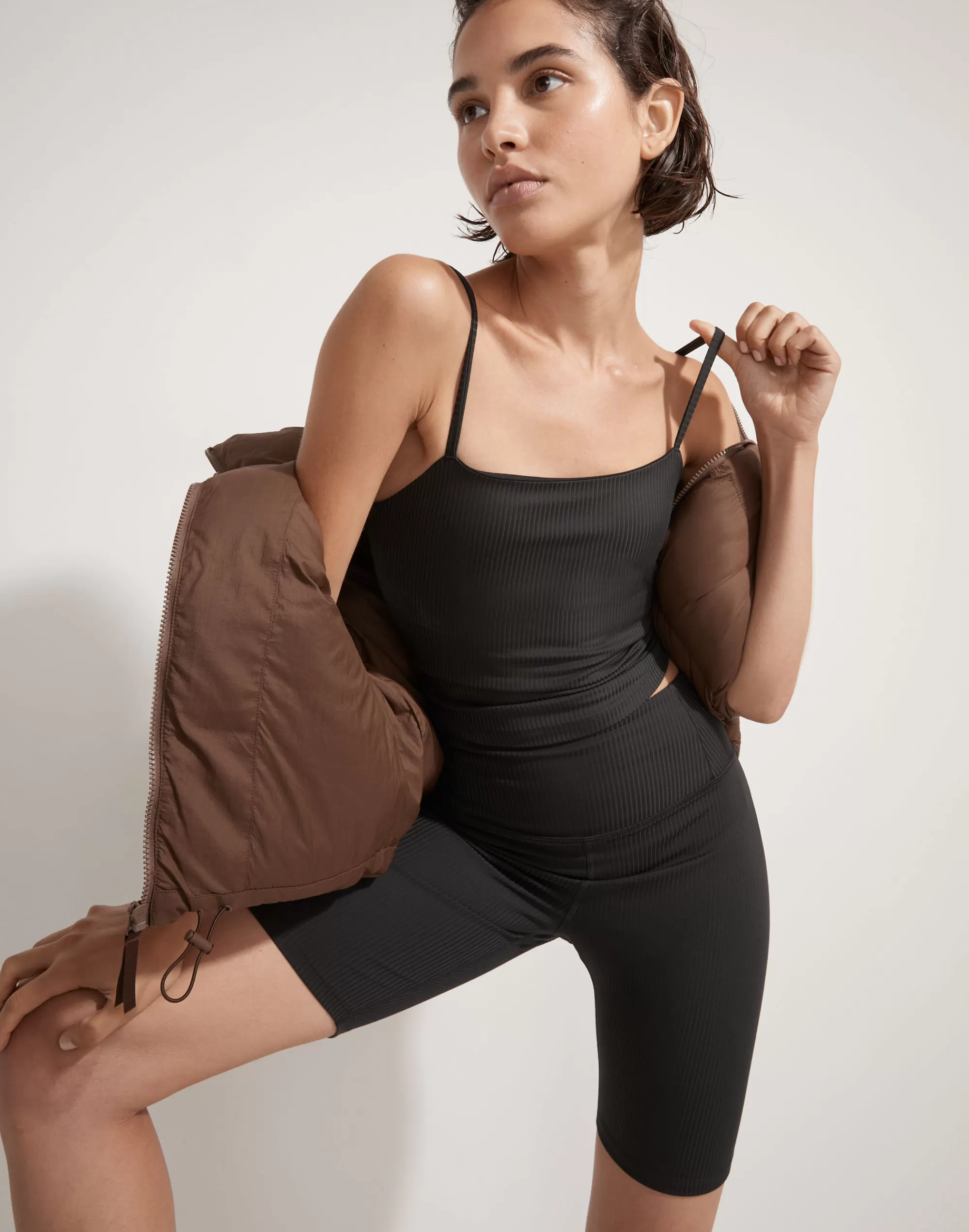 Madewell Activewear>Girlfriend Collective Ribbed Devon Compressive Cami Top Black