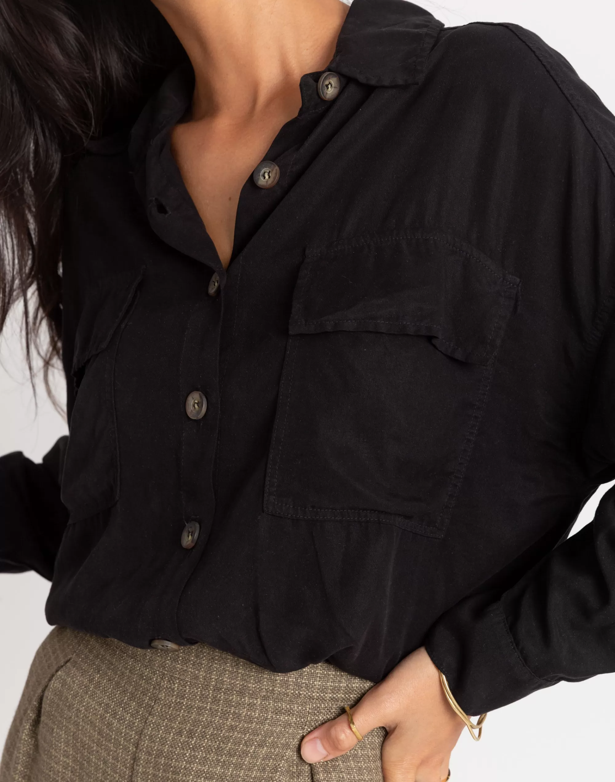 Madewell Tops & Shirts>Gracemade Freed Tencel Top Black