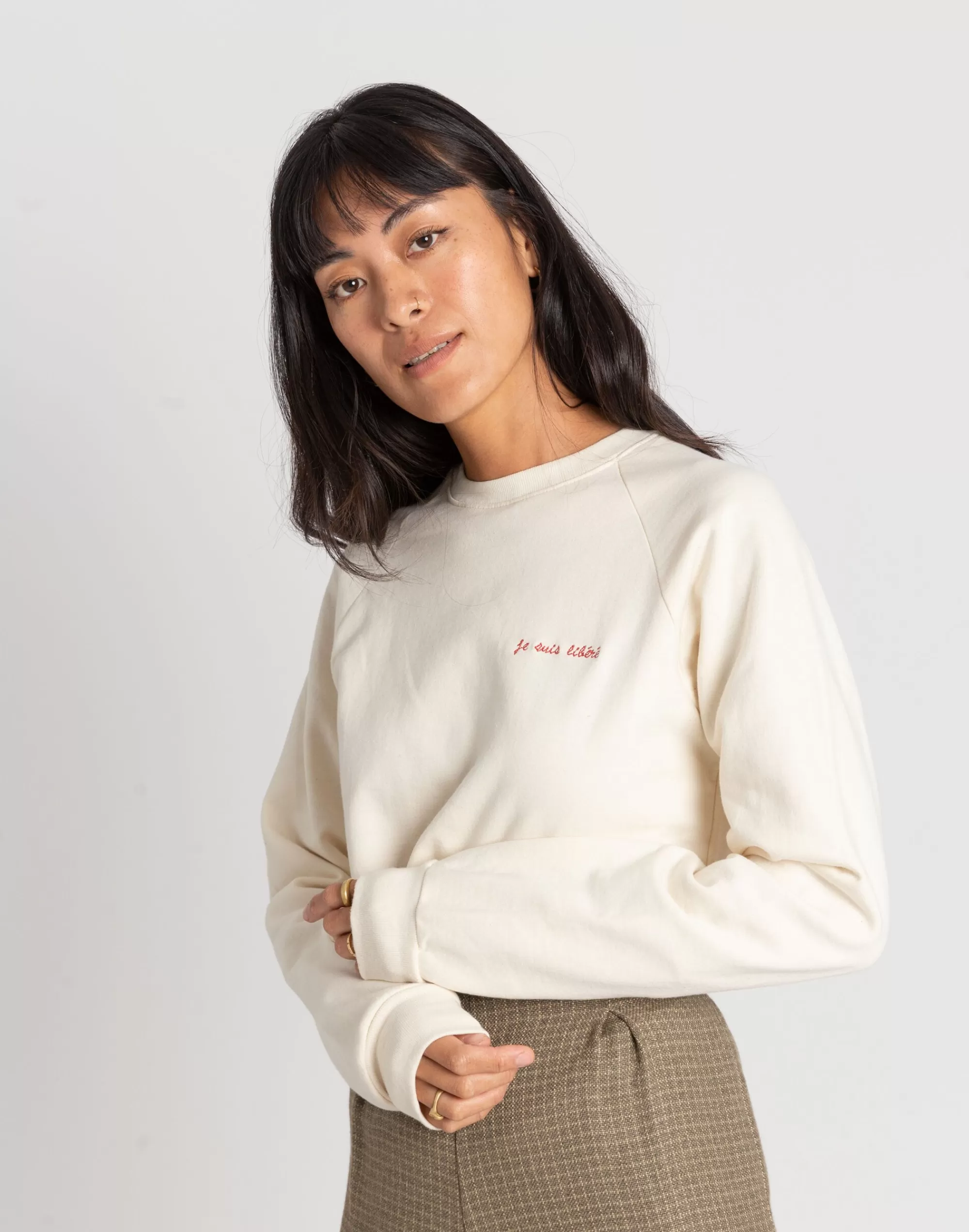 Madewell Sweatshirts & Sweatpants>Gracemade I Am Free Organic Cotton Sweatshirt Cream