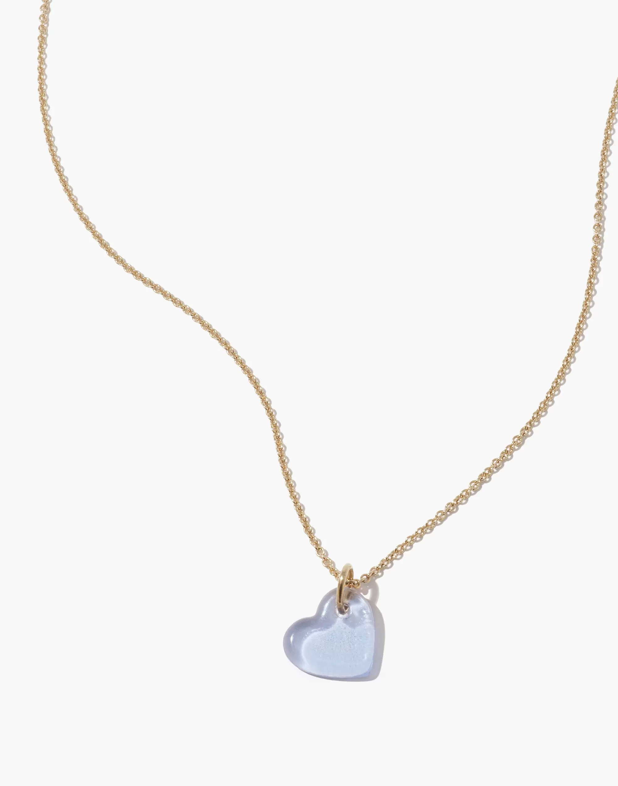 Madewell Necklaces>Heart Charm Necklace Light Blue