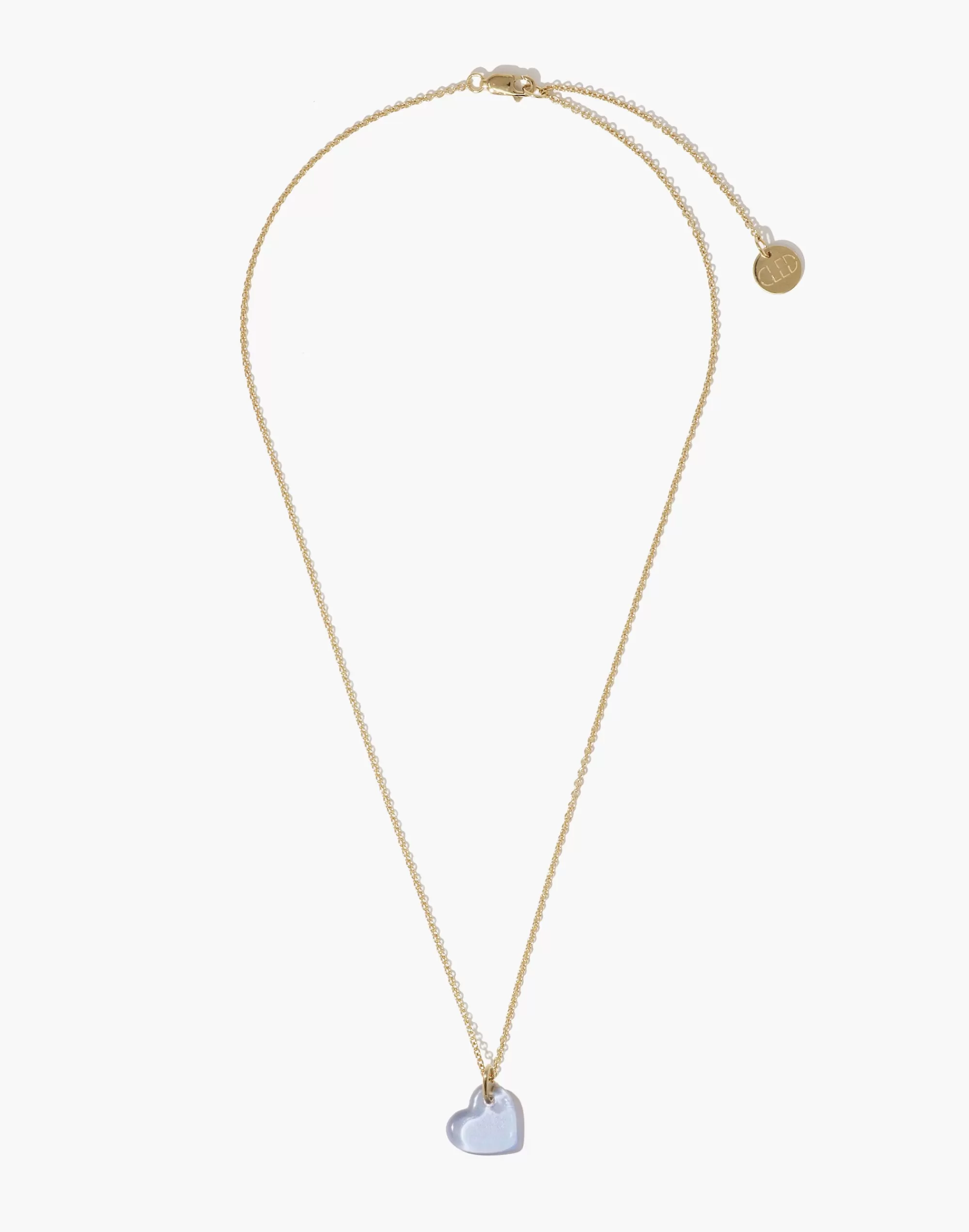 Madewell Necklaces>Heart Charm Necklace Light Blue