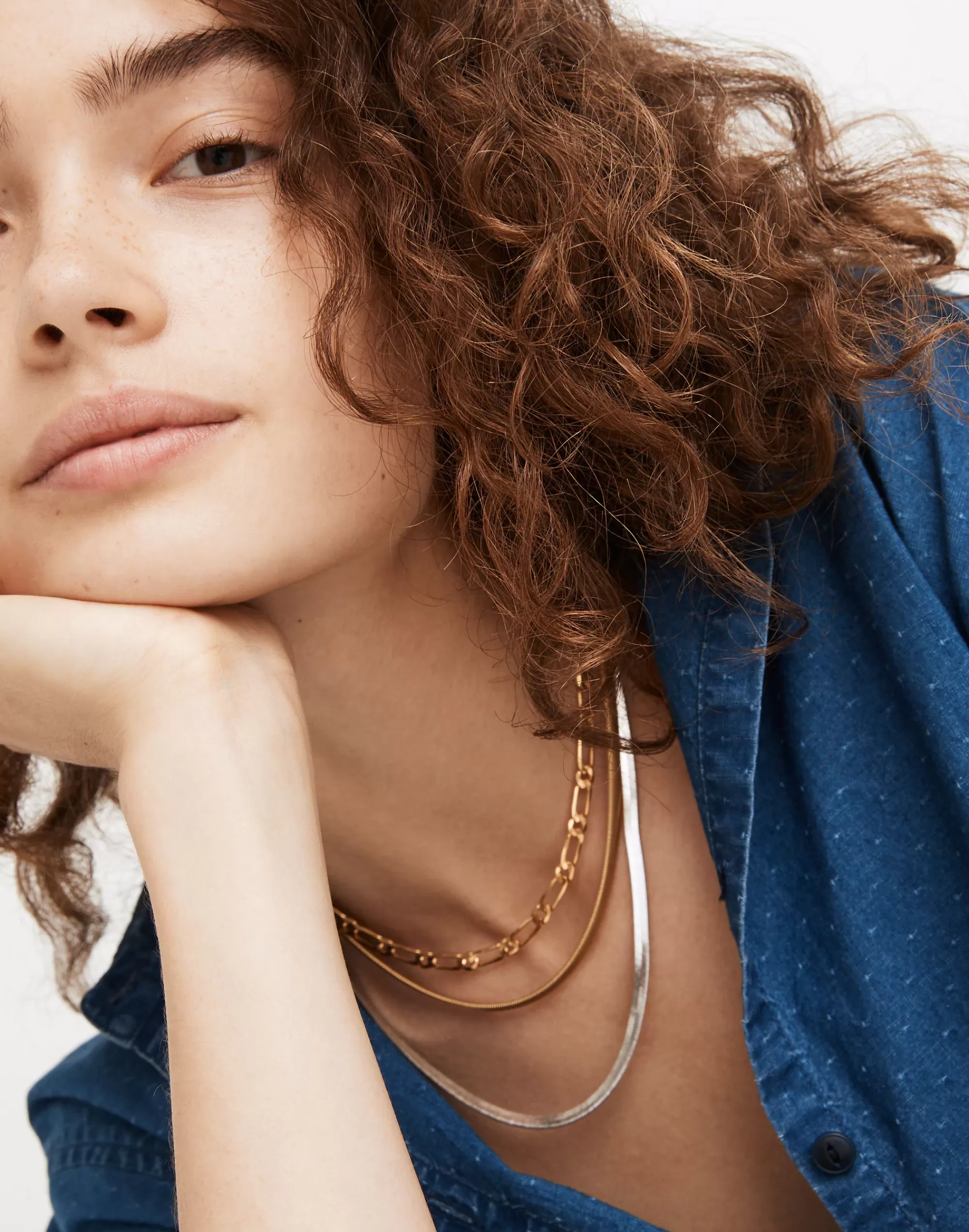 Madewell Necklaces>Herringbone Chain Necklace Vintage Gold