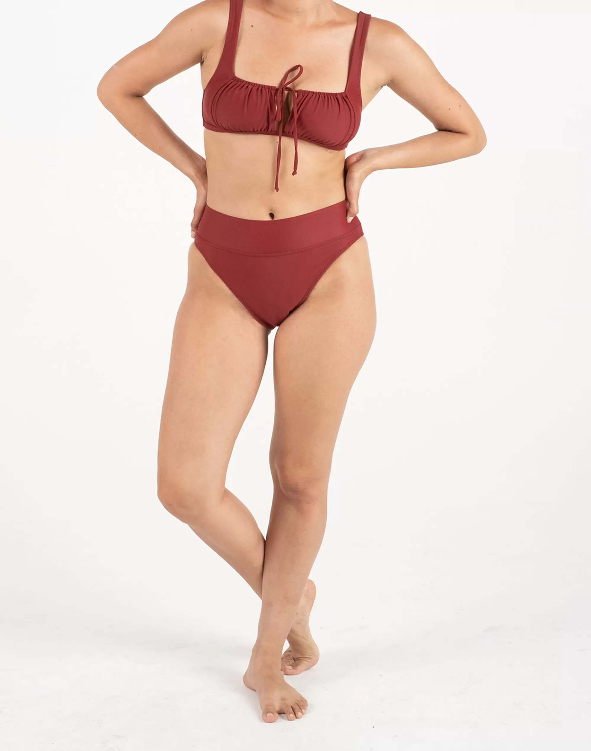 Madewell Swim>High Kick Brief Dark Red