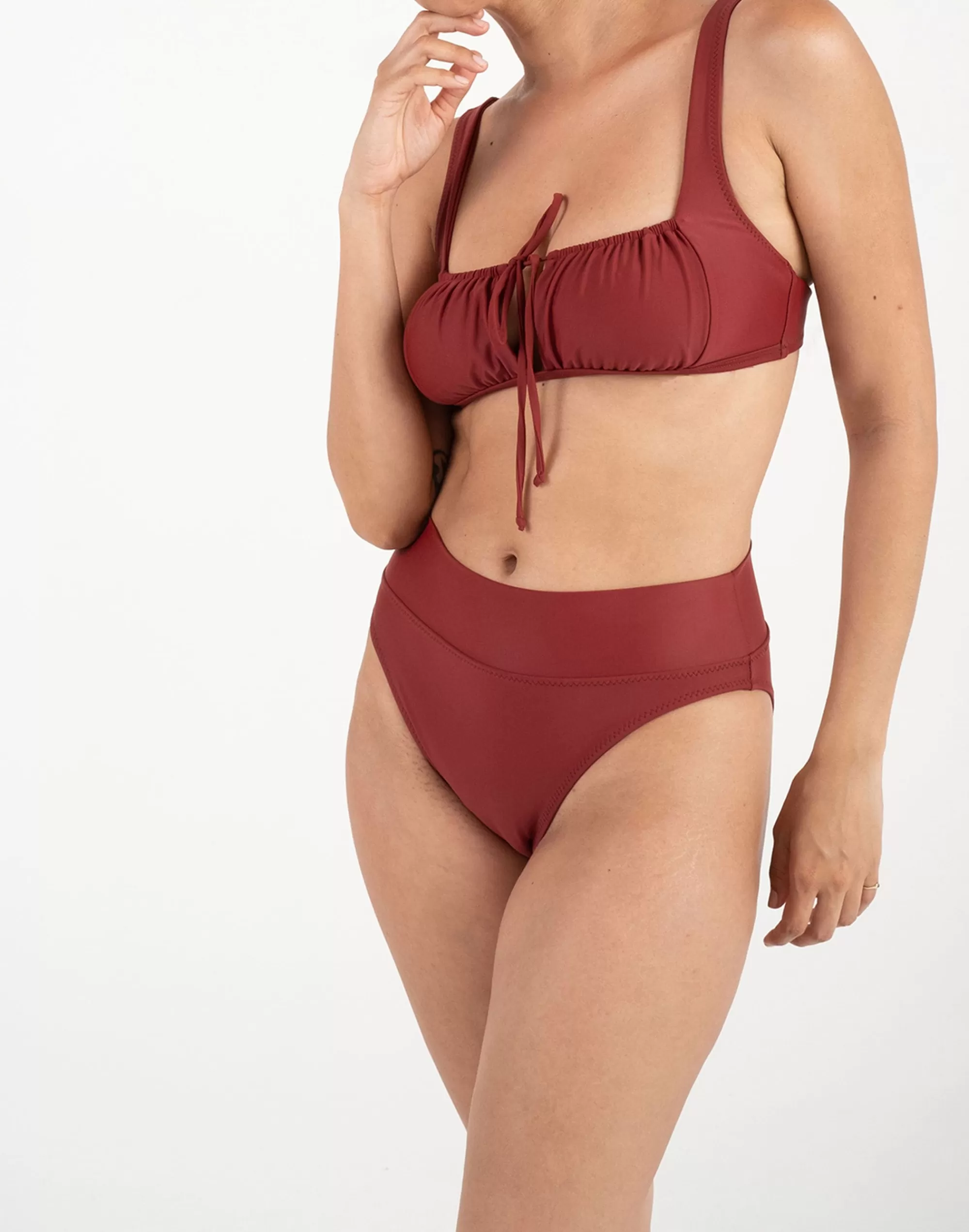 Madewell Swim>High Kick Brief Dark Red