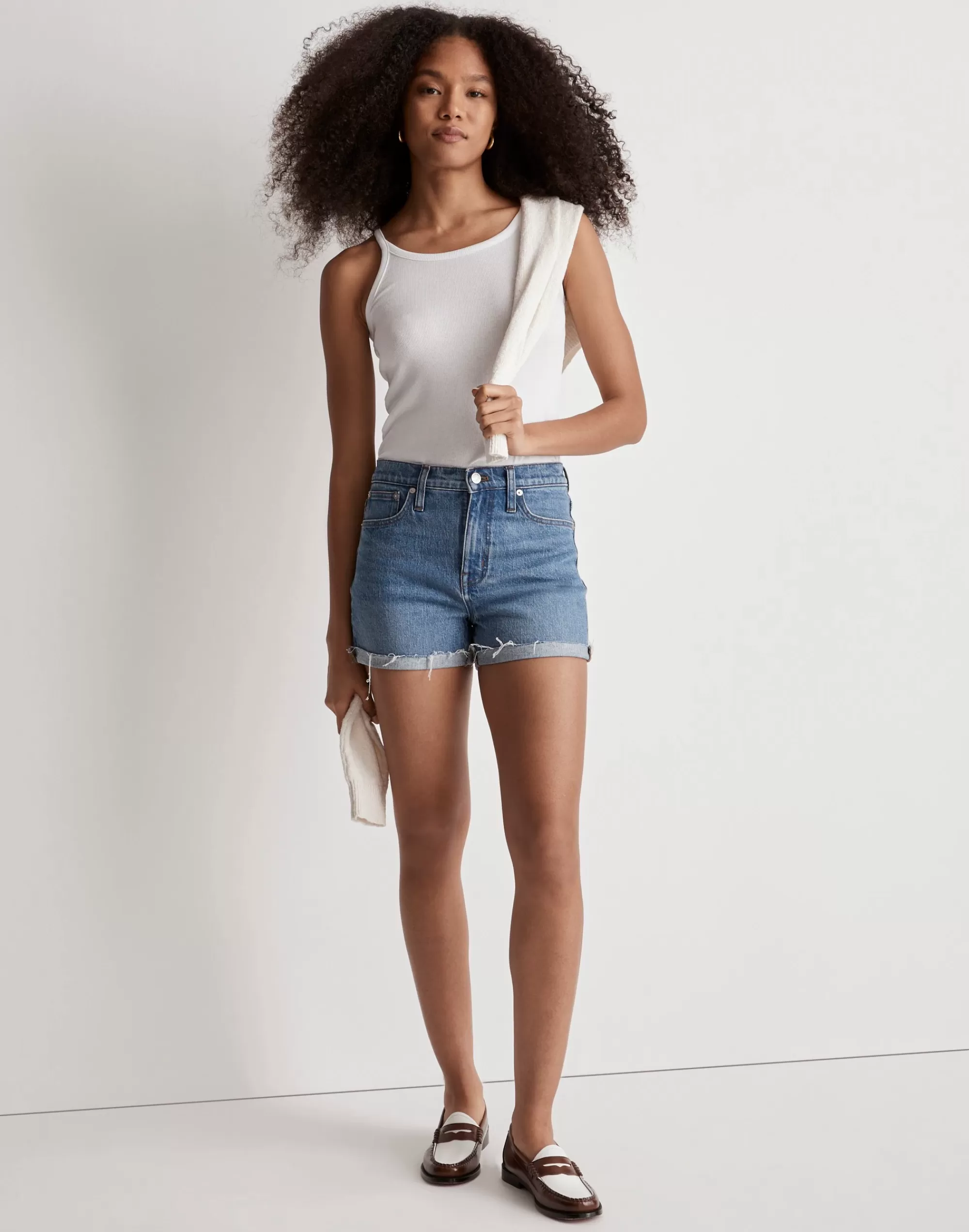 Madewell Shorts>High-Rise Denim Shorts In Coeling Wash