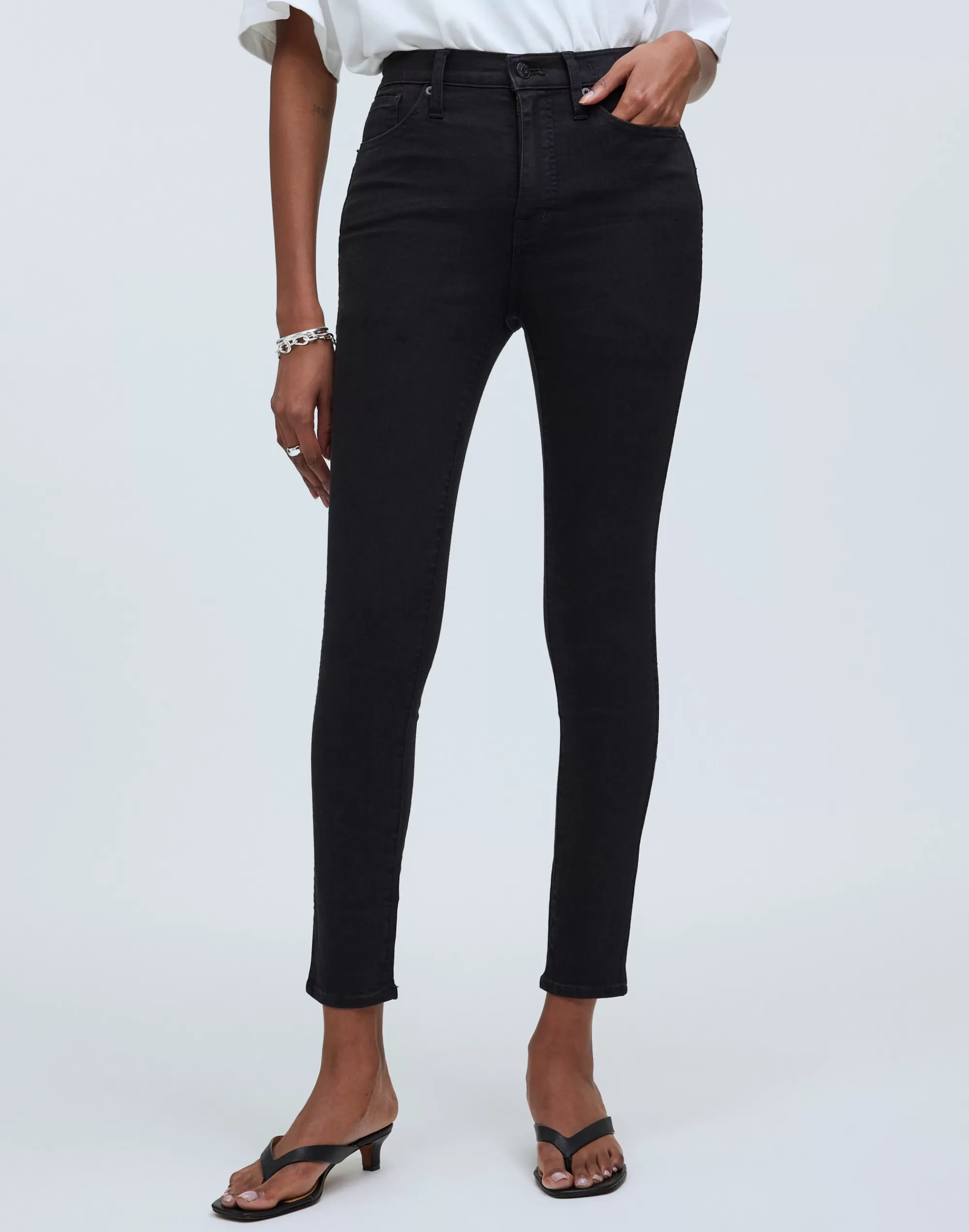 Madewell Jeans>High-Rise Skinny Jeans In Black Frost