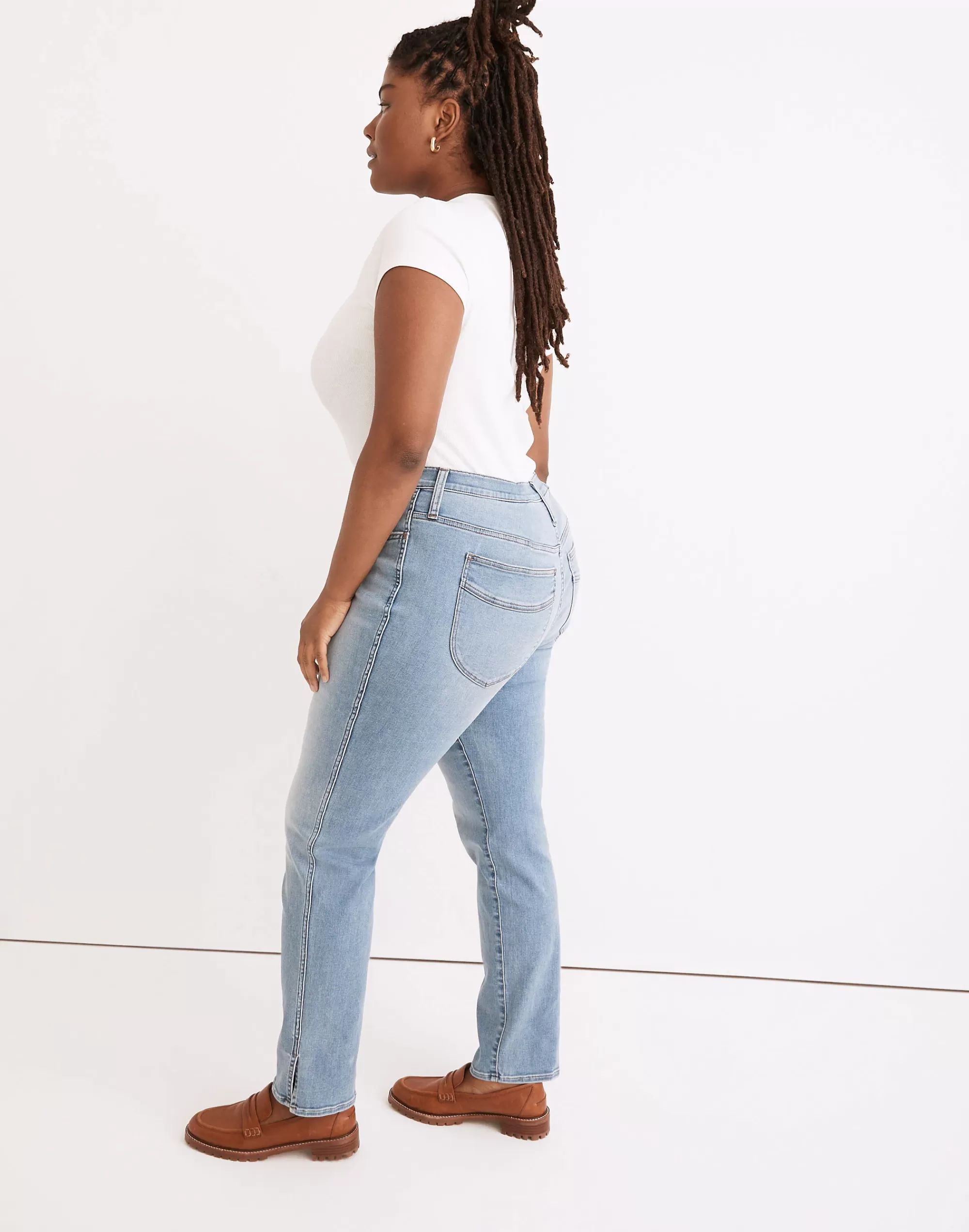 Madewell Straight-Leg Jeans>High-Rise Slim Straight Jeans In : Slit-Hem Edition Stillwood Wash