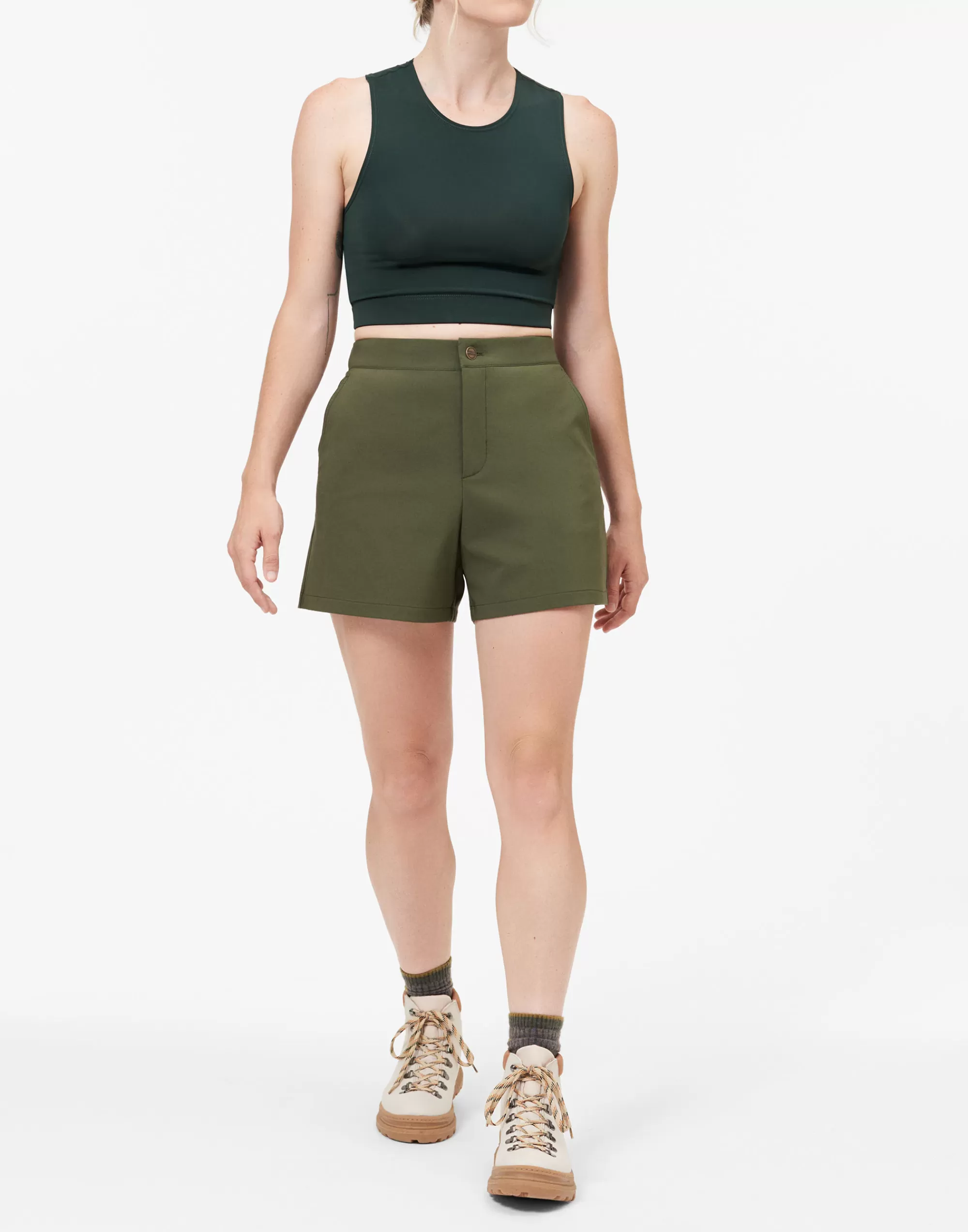 Madewell Shorts>Hikerkind Shorts_01 - High Rise Hiking Shorts Forest Green