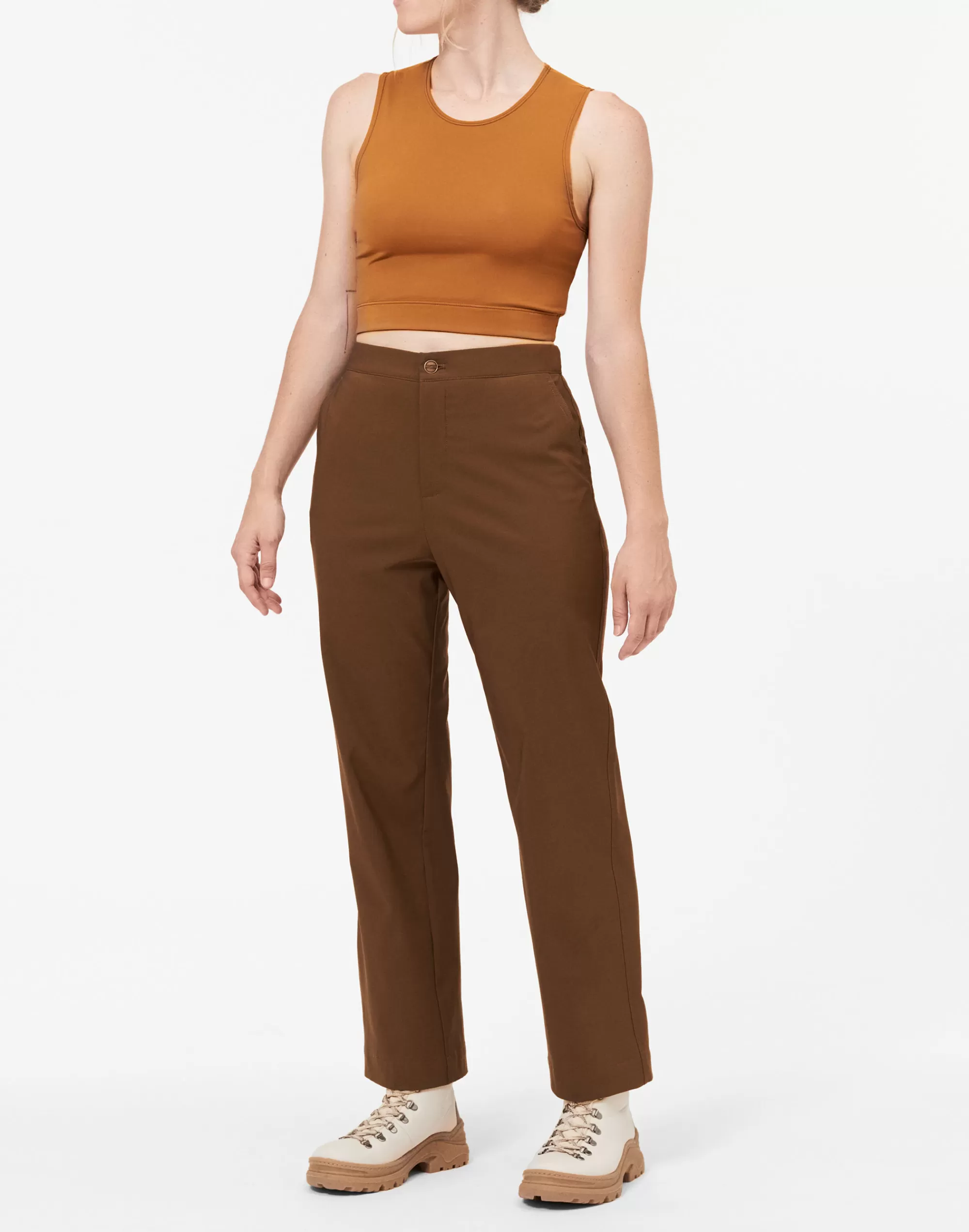 Madewell Activewear>Hikerkind Trousers_01 - High Rise Hiking Trousers Saddle Brown