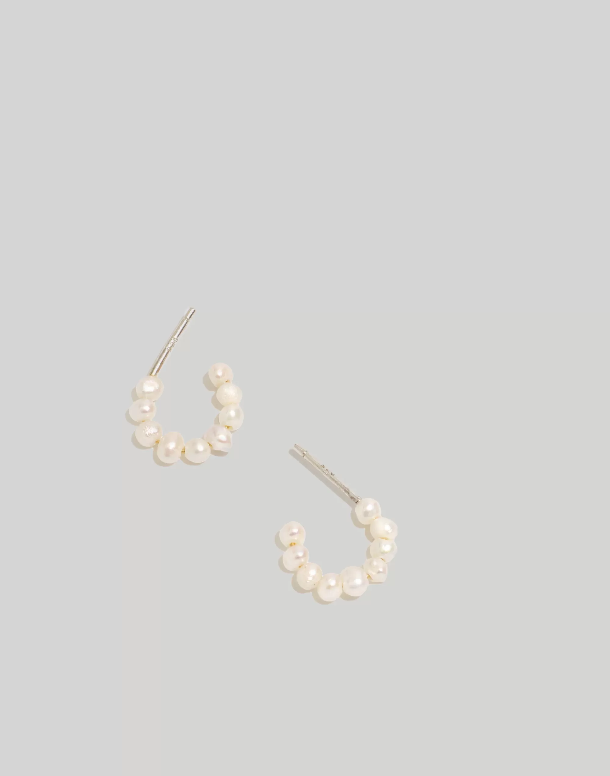 Madewell Earrings> Huggie Hoop Earrings Freshwater Pearl