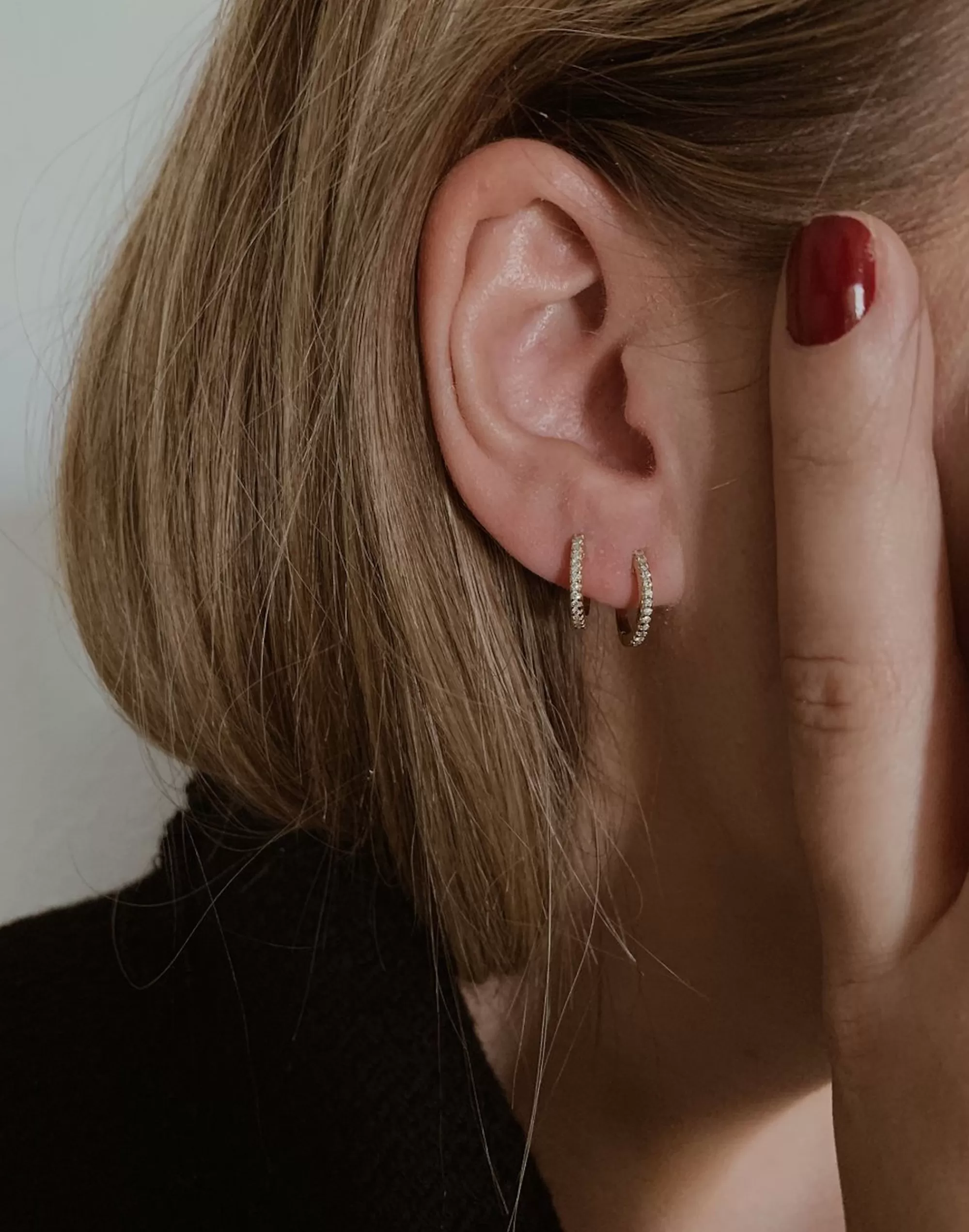 Madewell Earrings>Huggie Hoop Earrings Gold