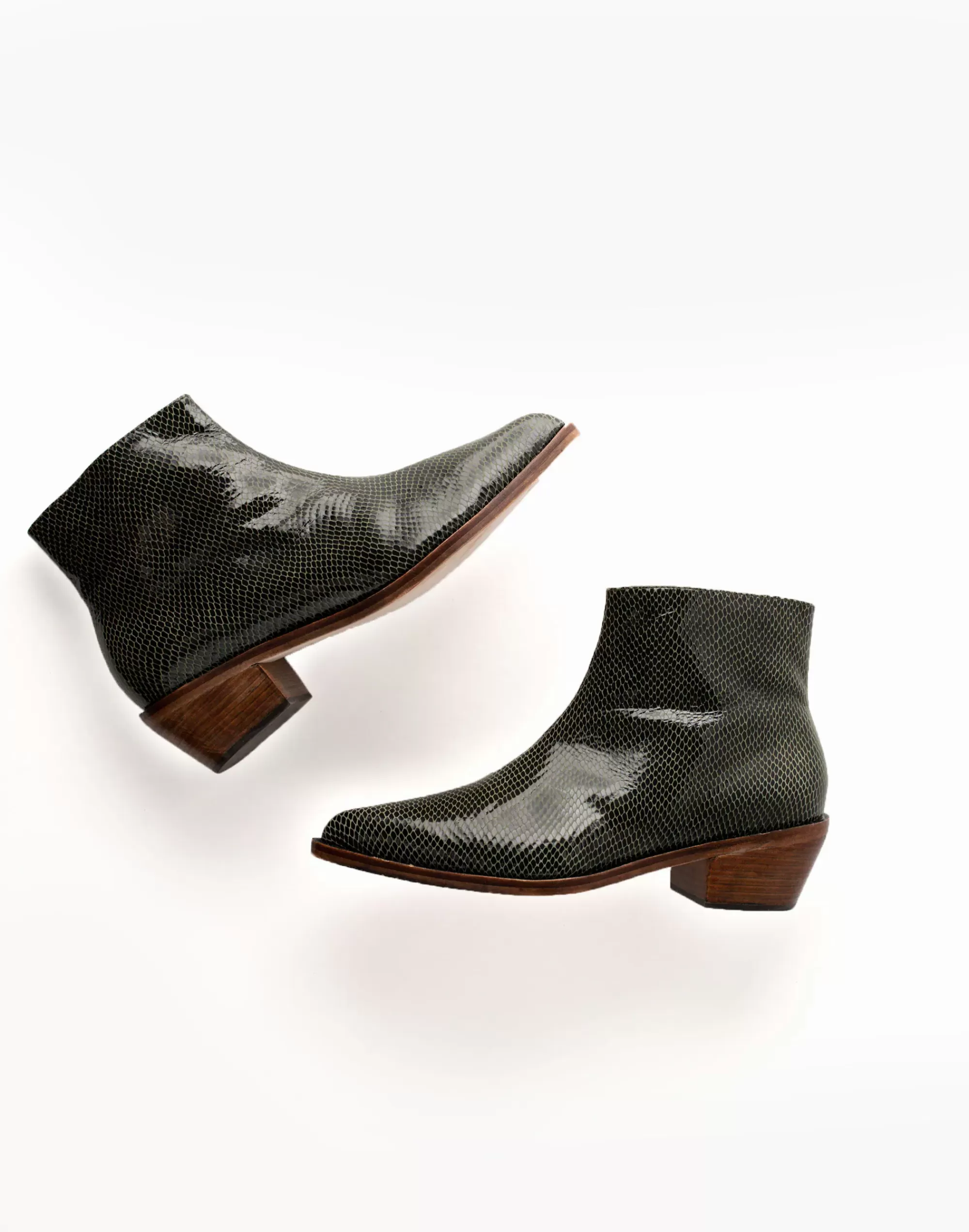 Madewell Boots>Huma Blanco Leather Filipa Ankle Boots Green